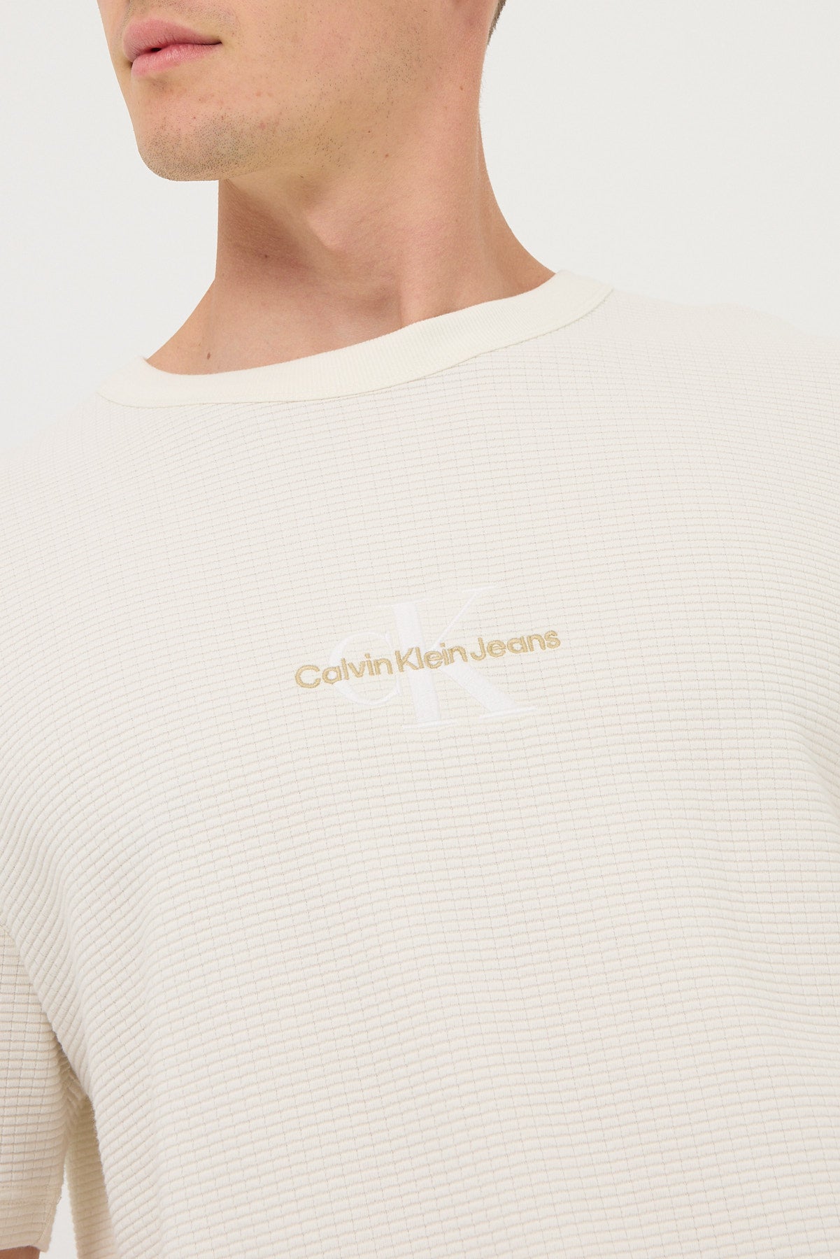 Calvin Klein City Grid SS Tee Ivory