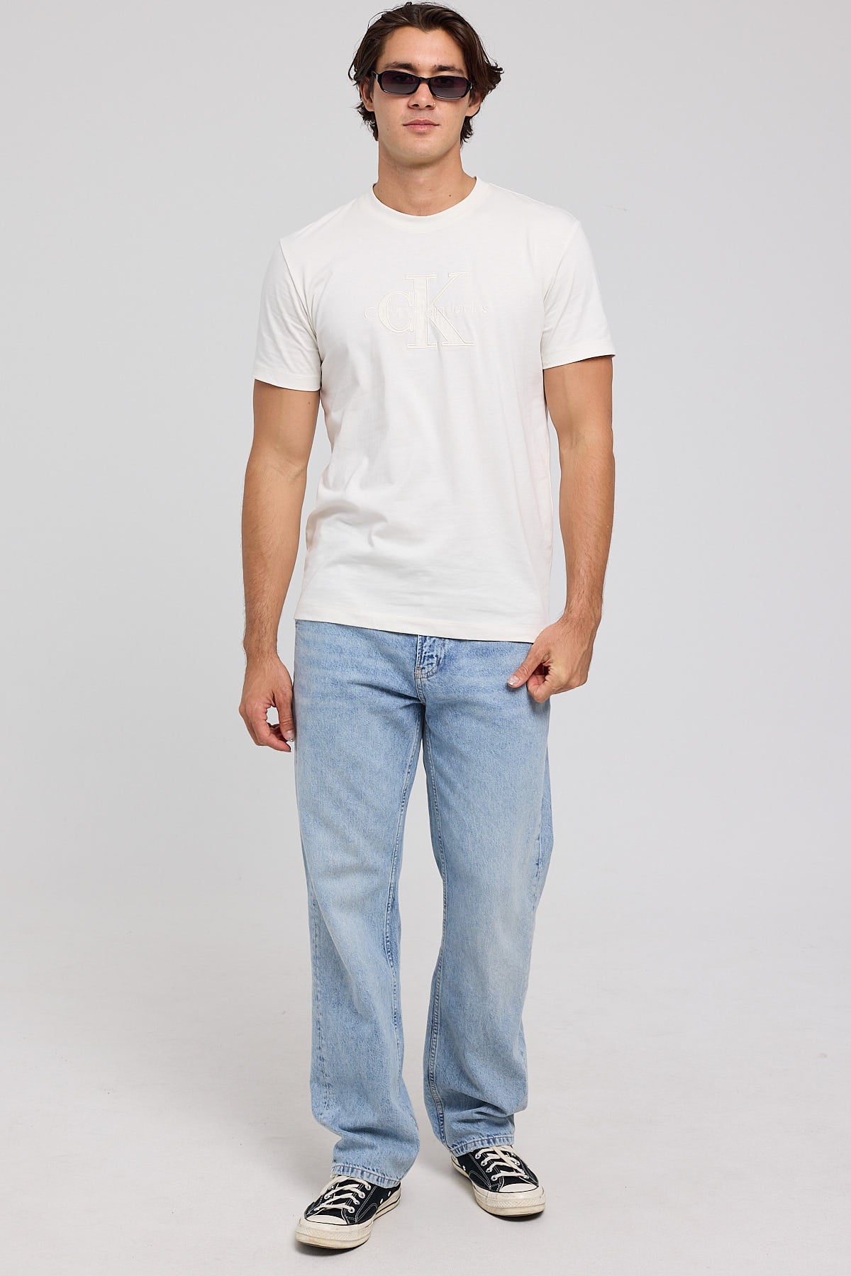 Calvin Klein Monologo Applique Tee Ivory