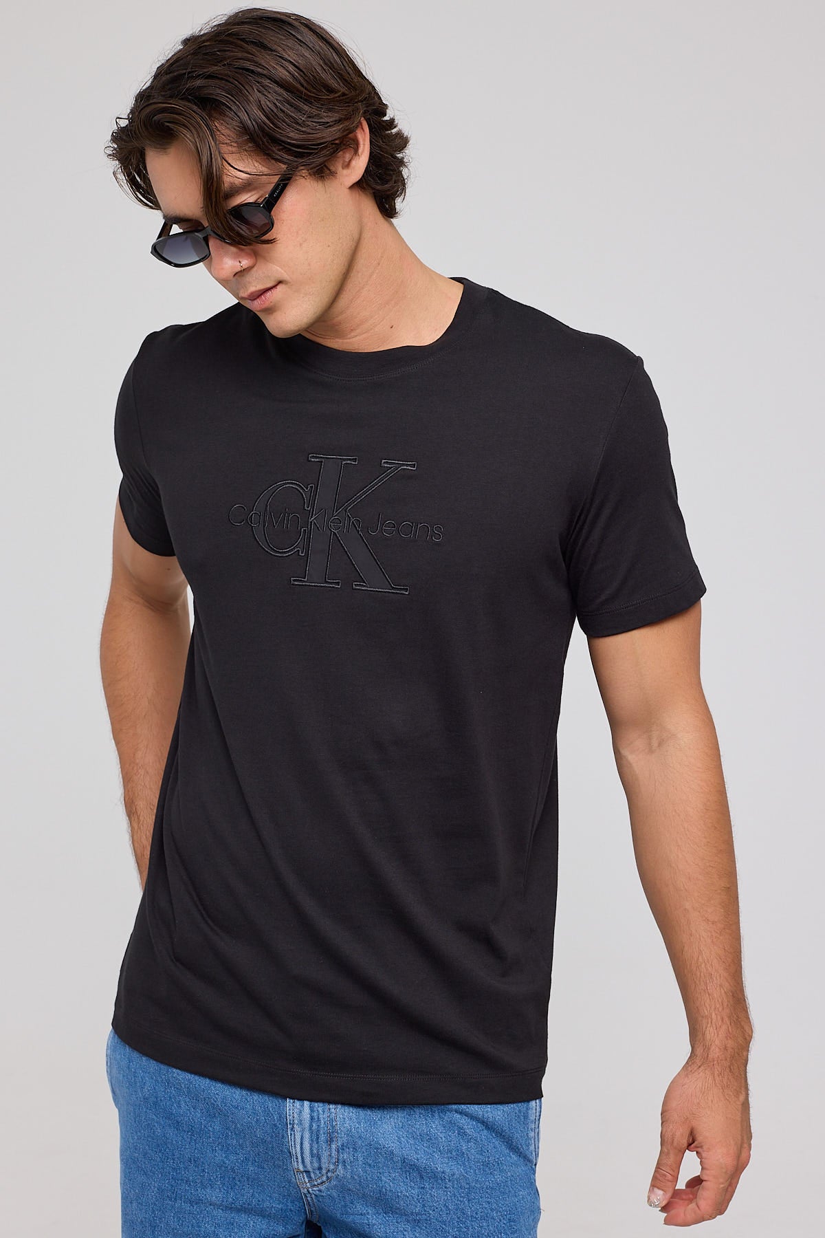 Calvin Klein Monologo Applique Tee Black