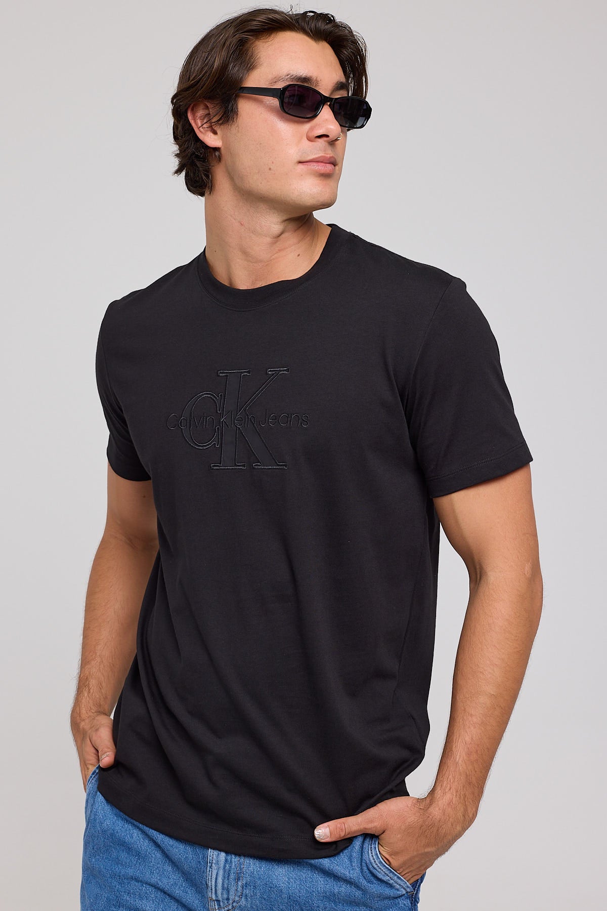 Calvin Klein Monologo Applique Tee Black