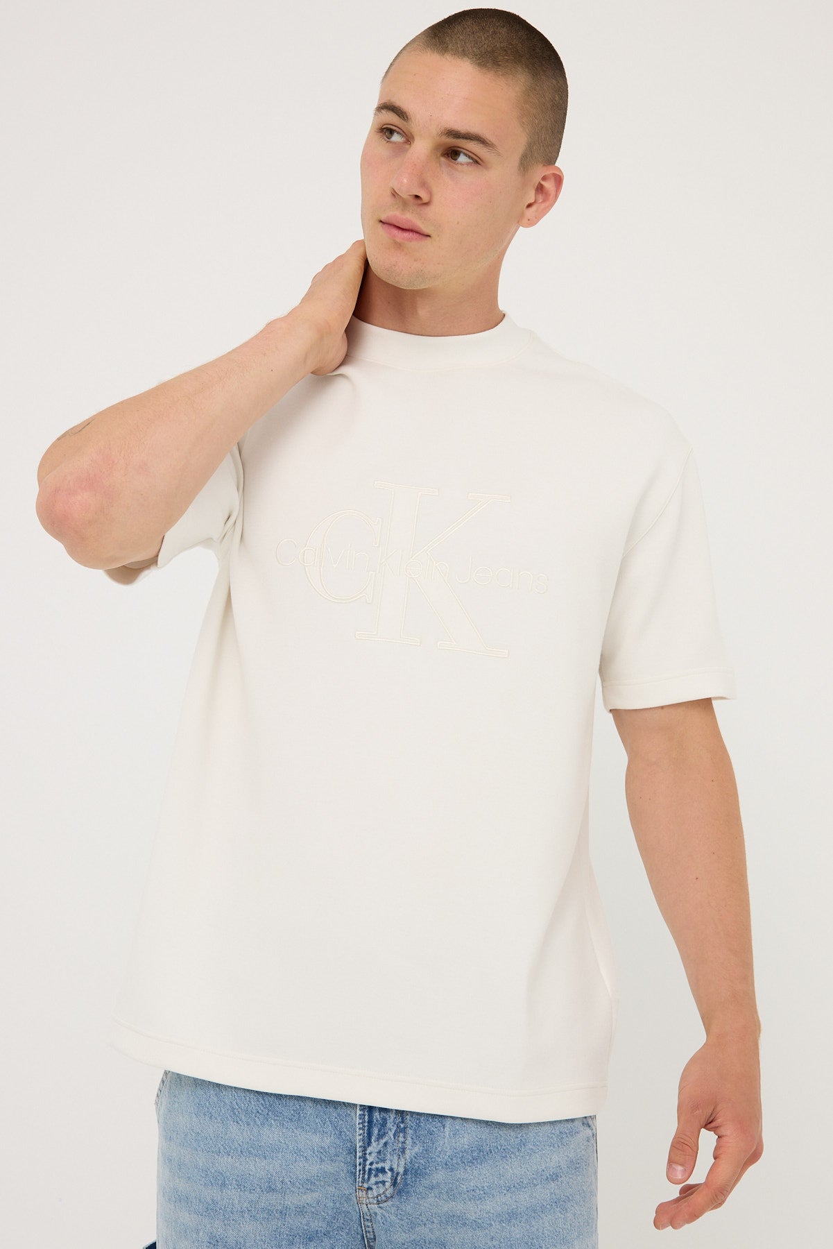 Calvin Klein Scuba CK Tee Ivory