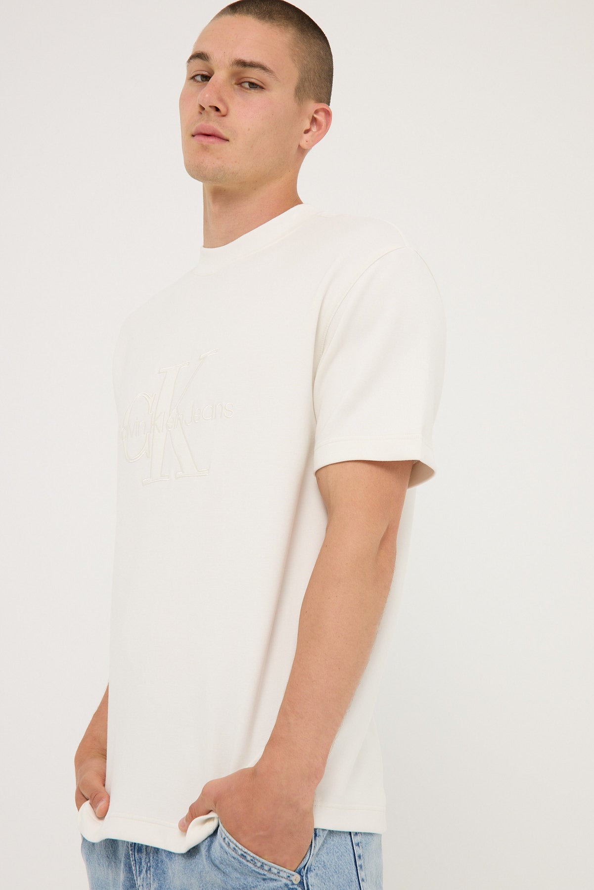 Calvin Klein Scuba CK Tee Ivory