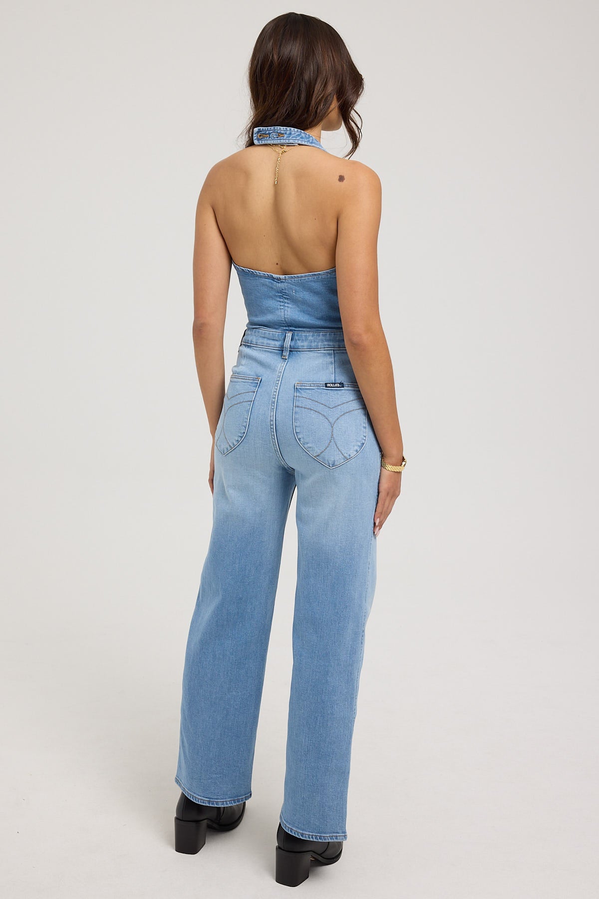 Rolla's Halter Jumpsuit Ranch Mid Vintage Blue