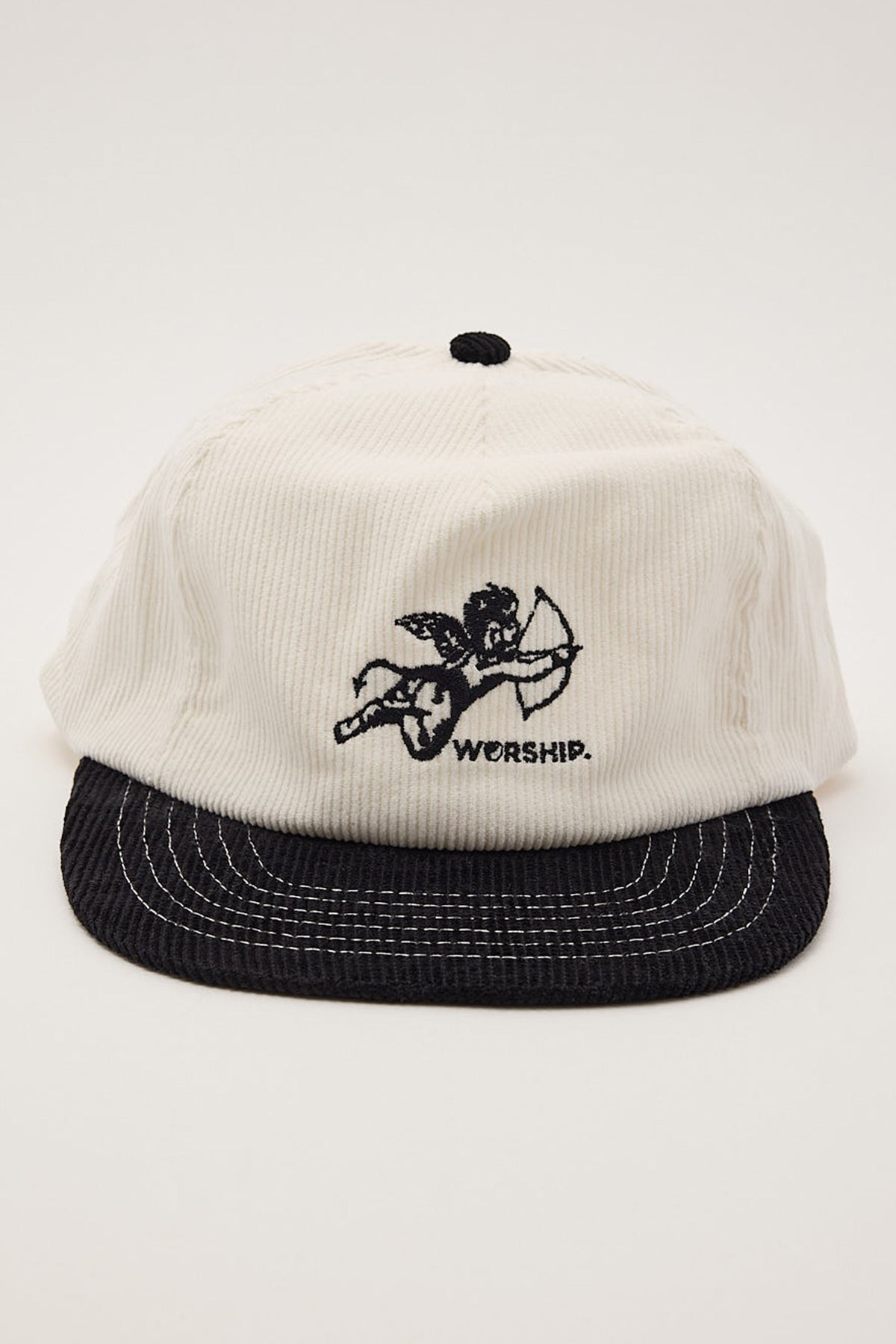 Worship Cherub Cord Hat Black/White