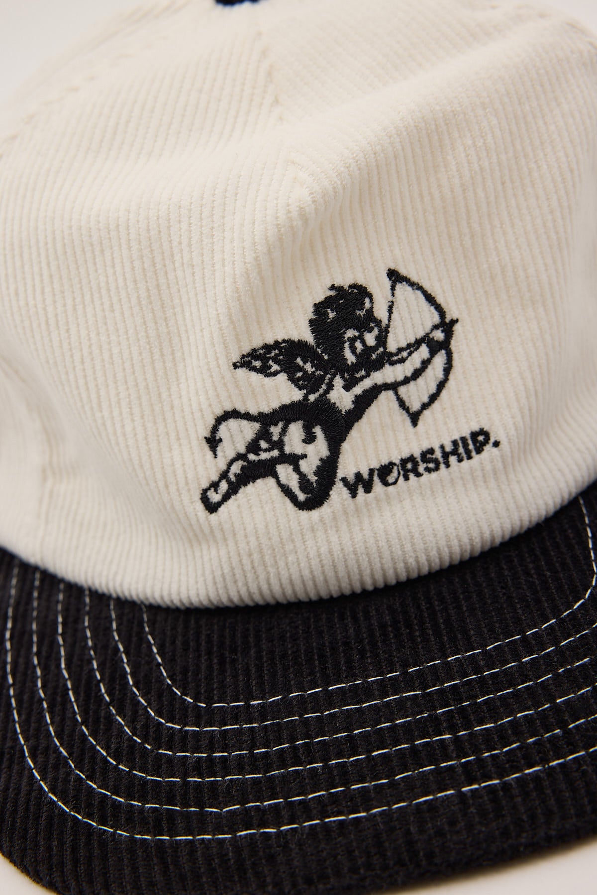 Worship Cherub Cord Hat Black/White