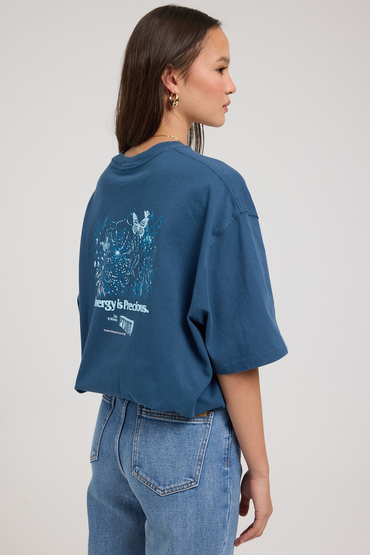 Thrills Energy Is Precious Oversized Tee New Teal