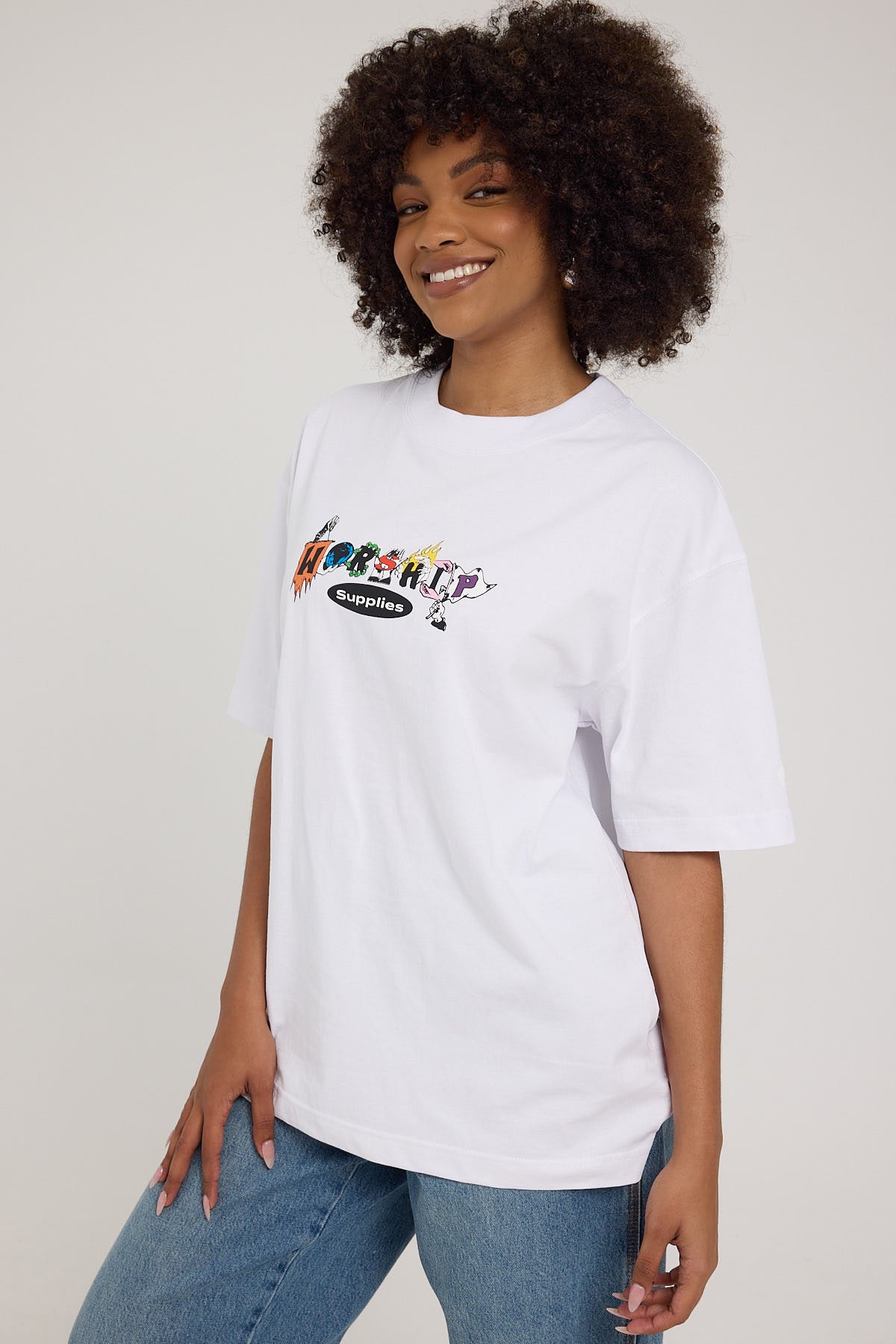 Worship Handy Oversized Tee White