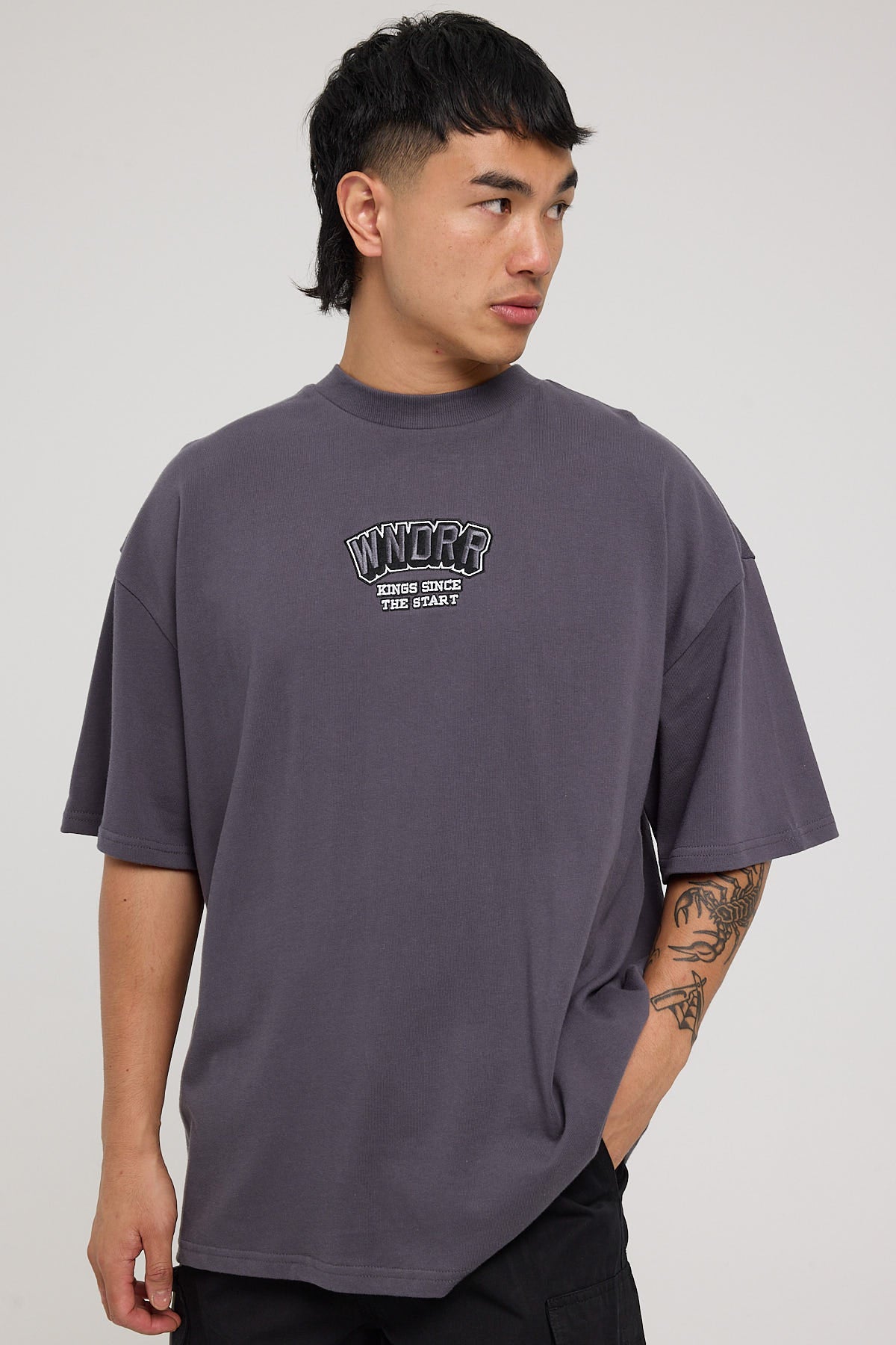 Wndrr All Rounder Heavy Weight Tee Charcoal