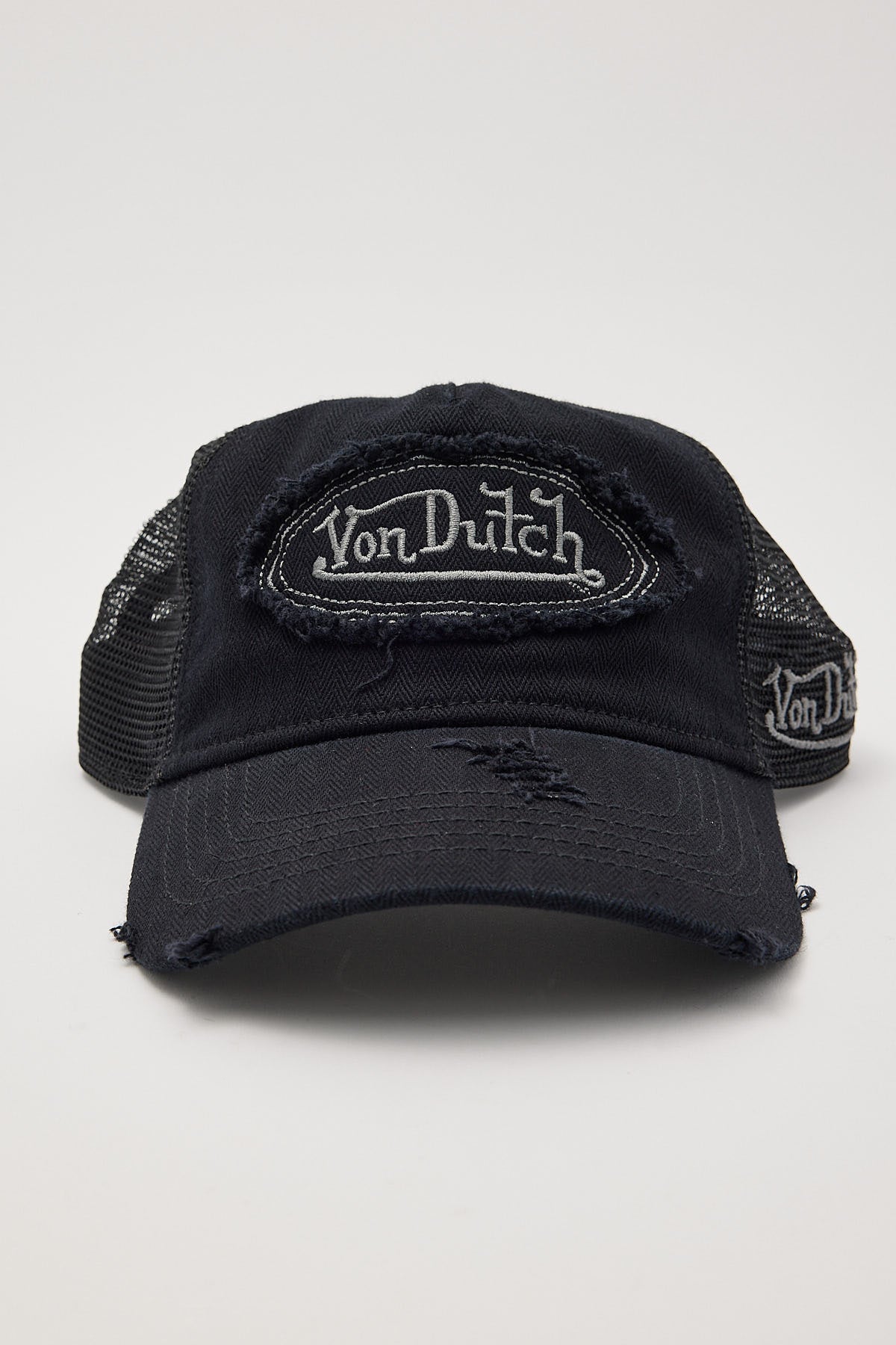 Von Dutch Contrast Stitch Trucker Hat Black