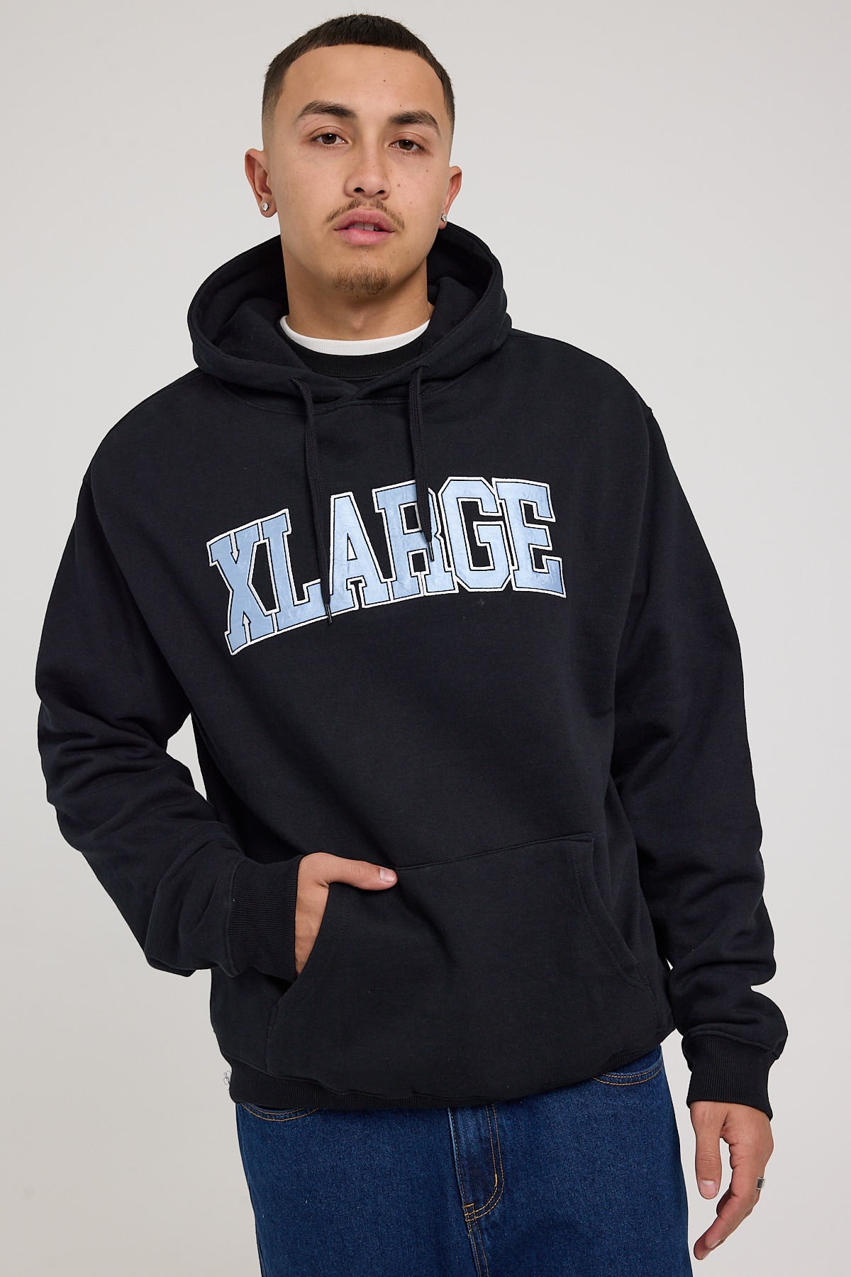 Xlarge Satin College Hood Solid Black