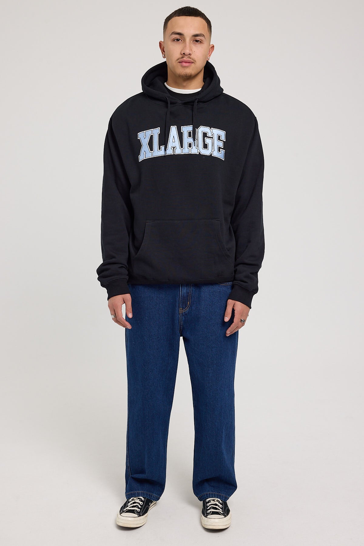 Xlarge Satin College Hood Solid Black