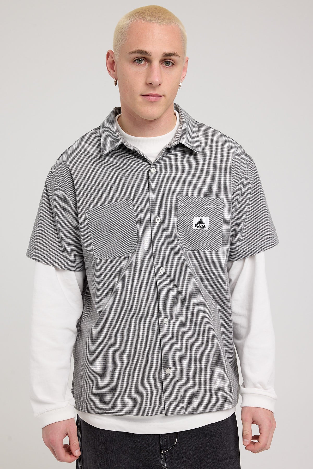 Xlarge Easy Plaid SS Shirt Grey