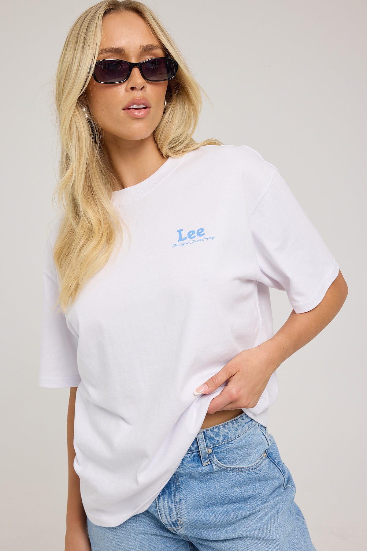 Lee Advert Baggy Tee Optic White