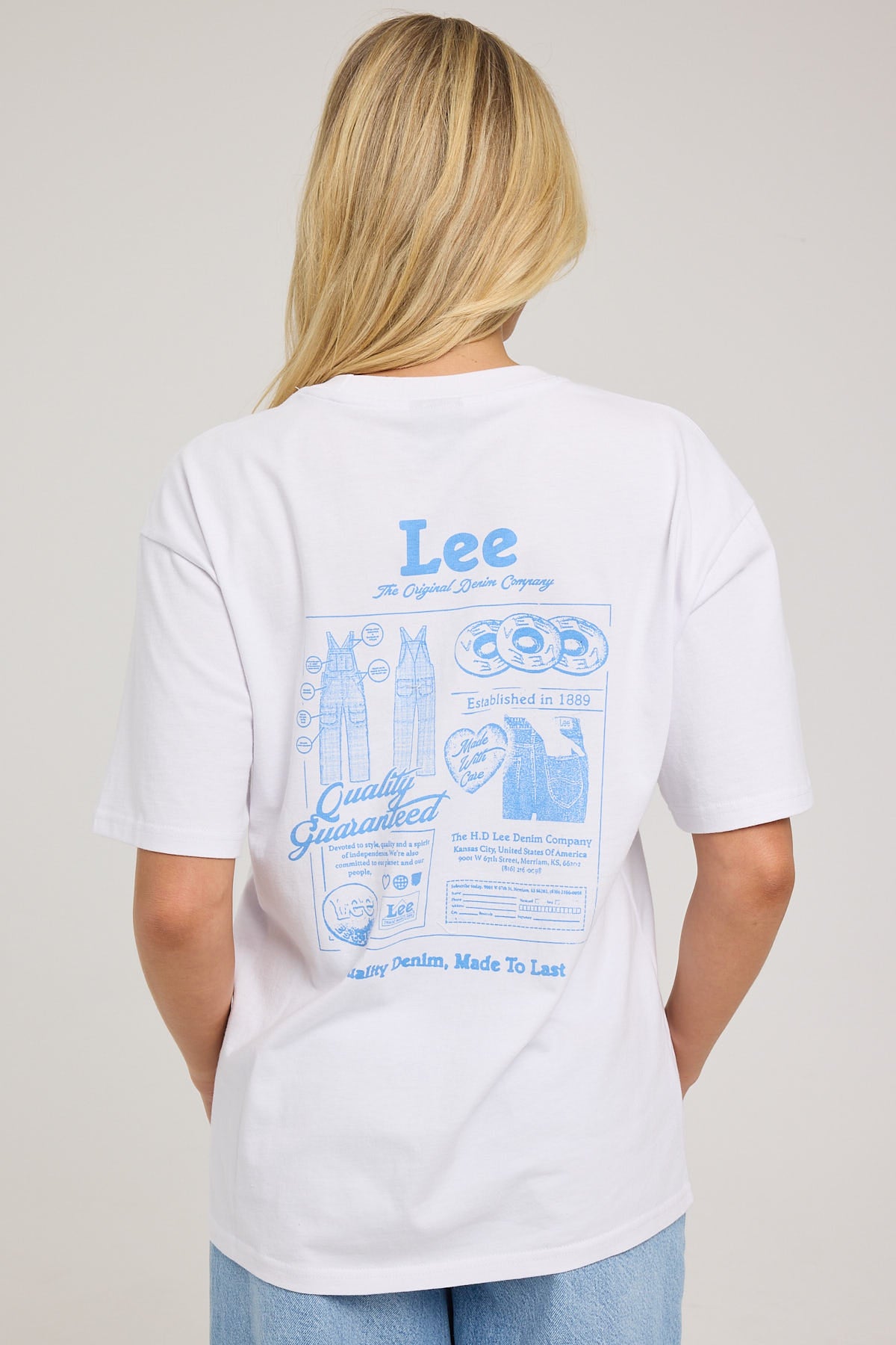 Lee Advert Baggy Tee Optic White