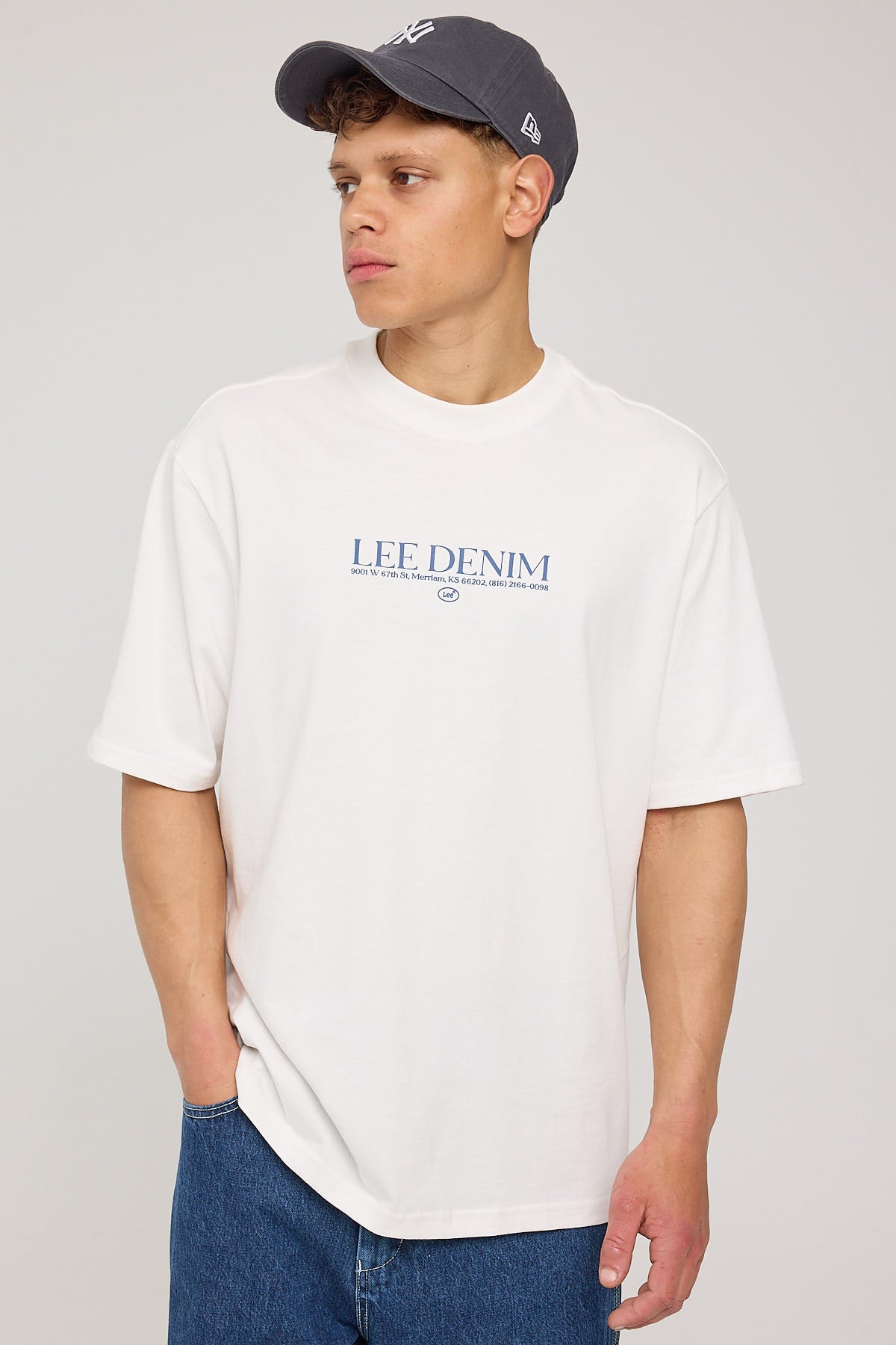 Lee CITY LOGO BAGGY TEE VINTAGE WHITE Vintage White