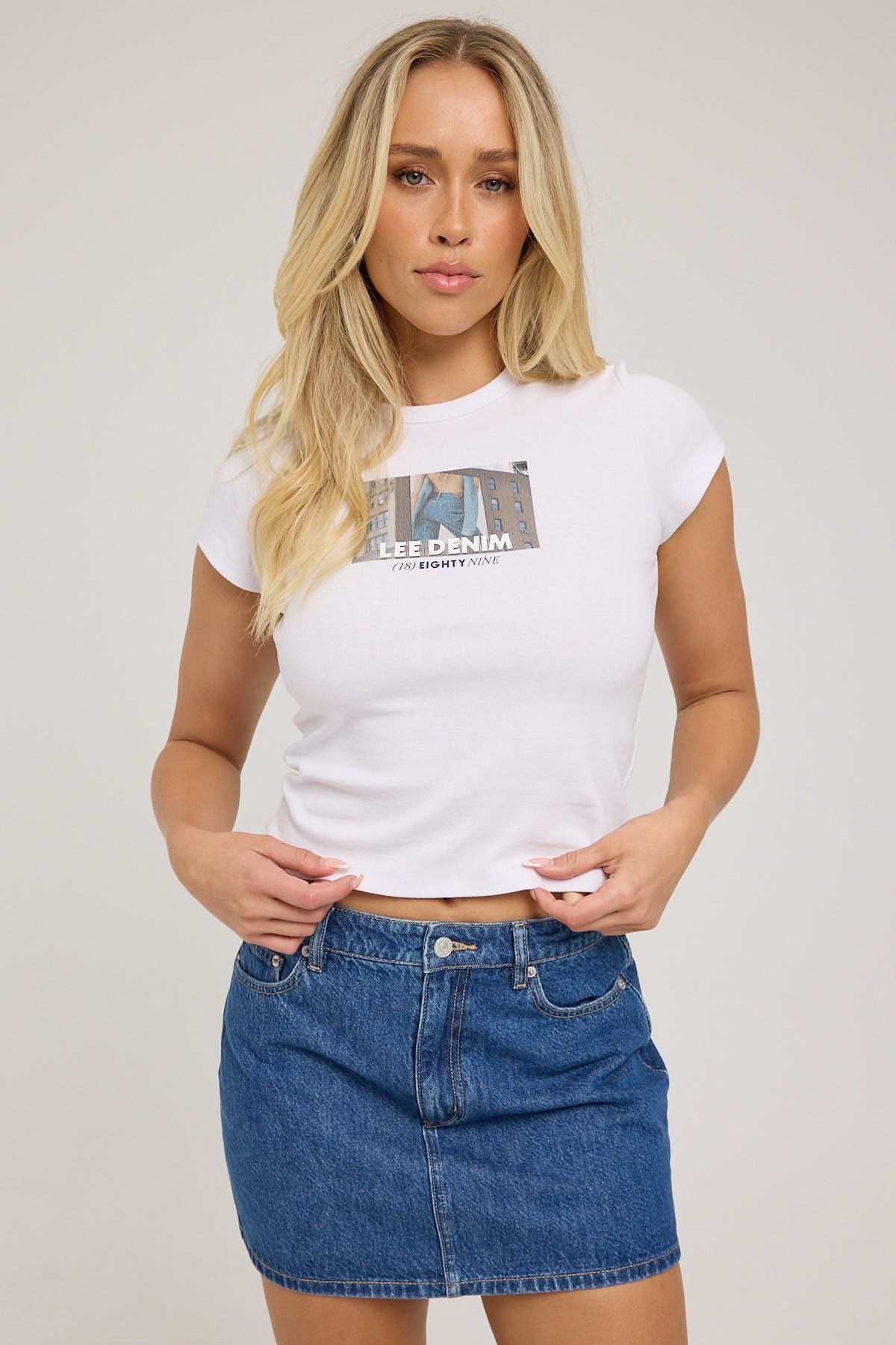 Lee Billboard Baby Rib Tee Optic White