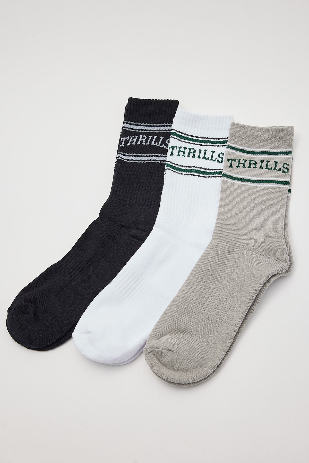 Thrills Believe 3 Pack Sock White/Quiet Grey/Black