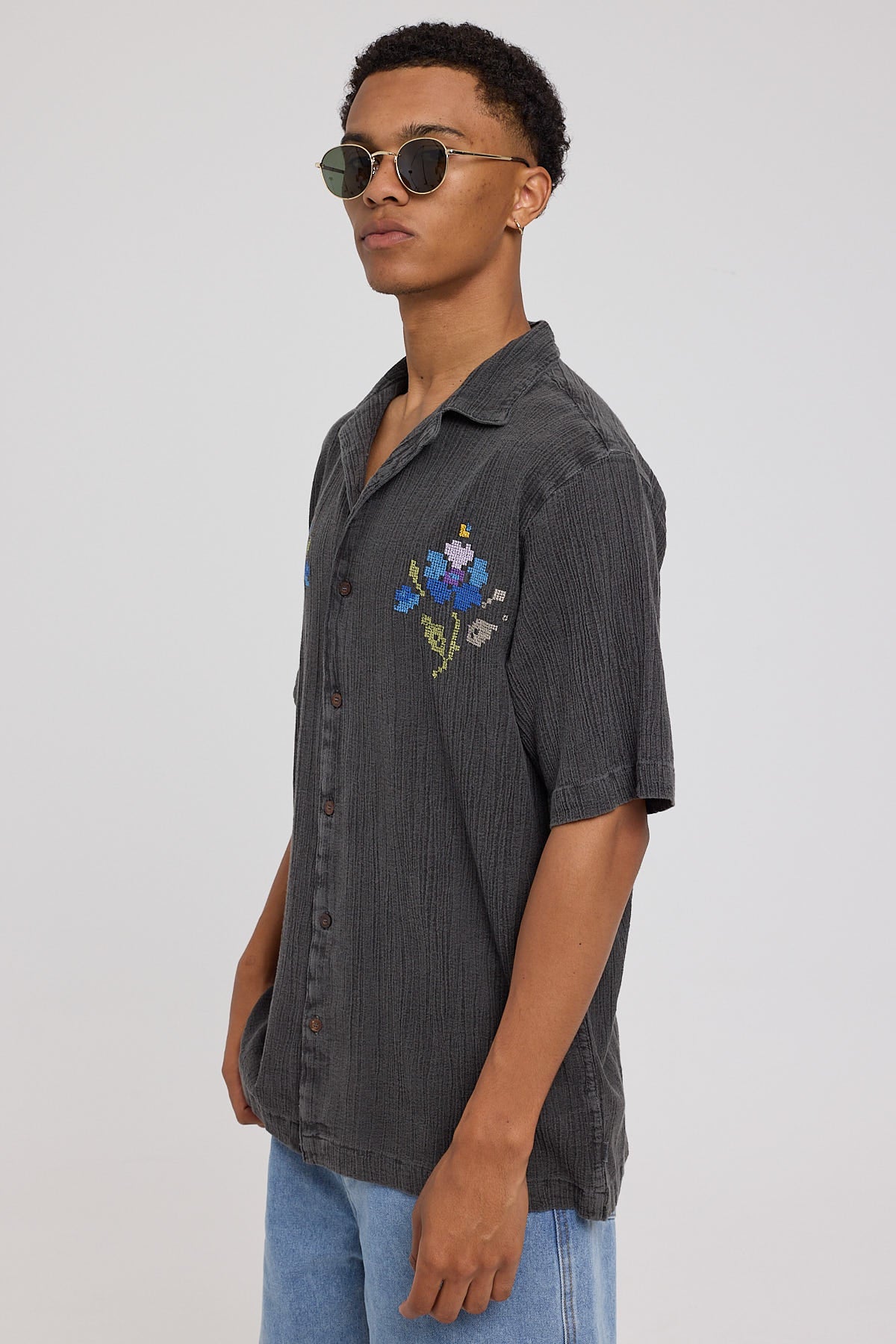 Rolla's Bowler Needle Point Shirt Black