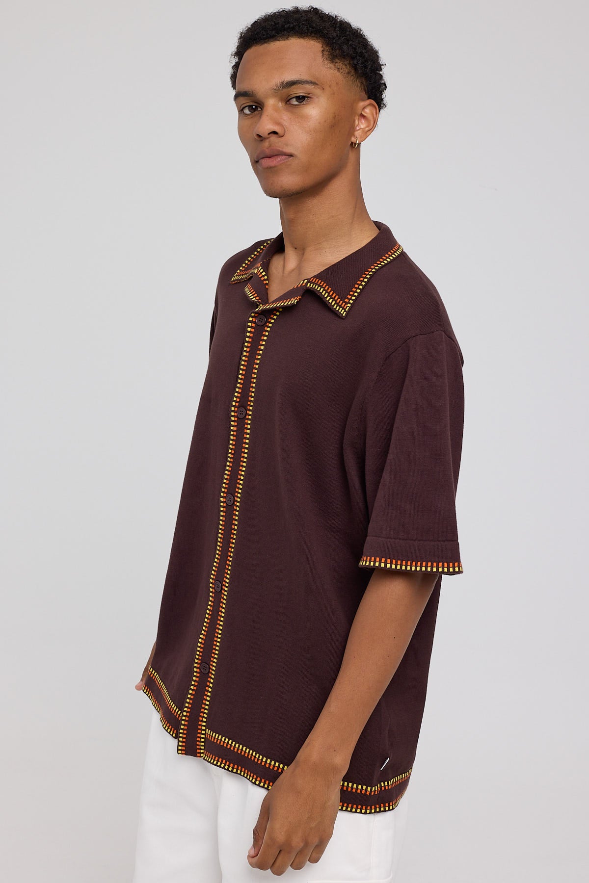 Rolla's Dash Knit Bowler Shirt Brown