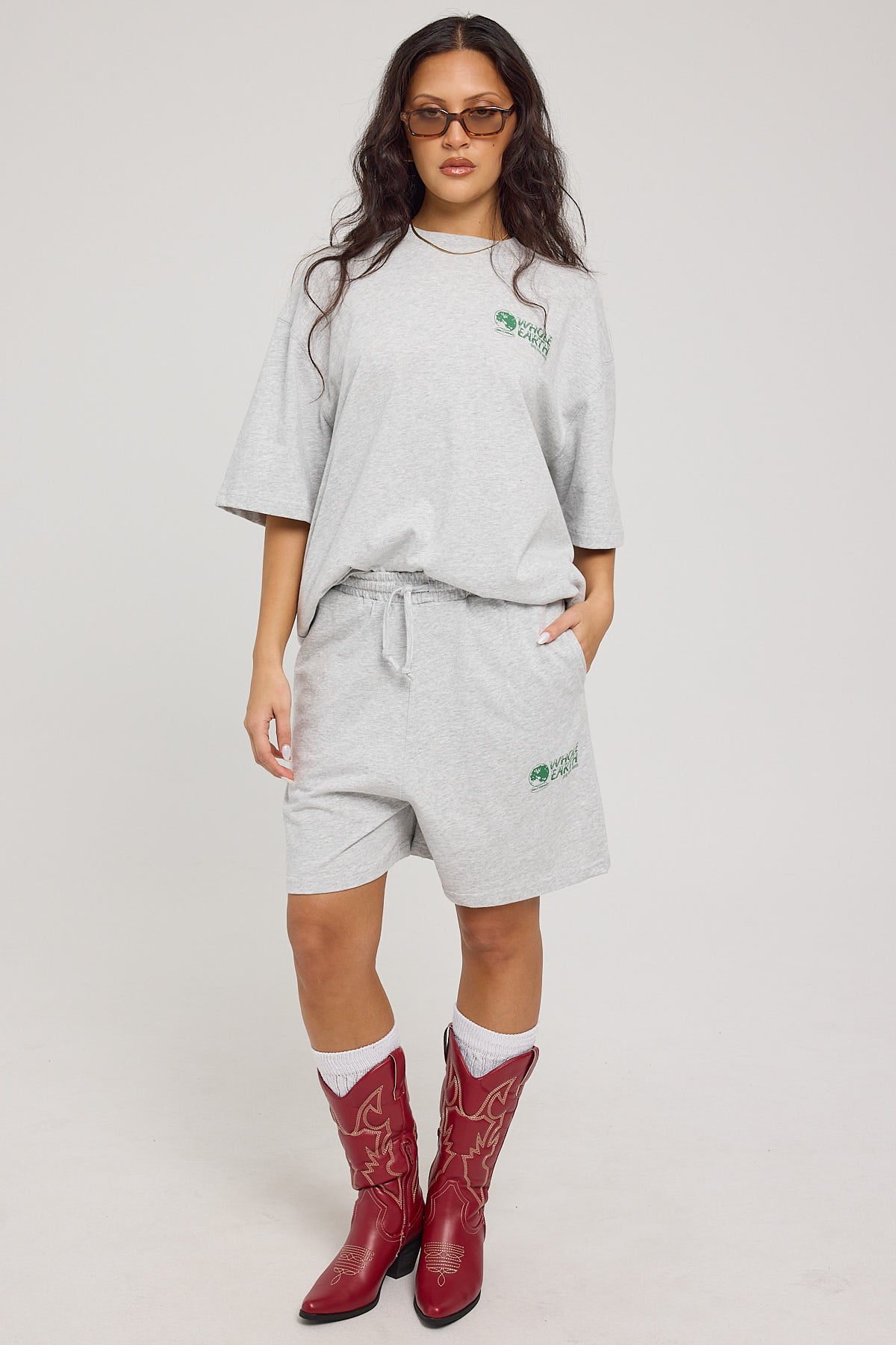 Thrills Special Offer Oversized Tee Snow Marle
