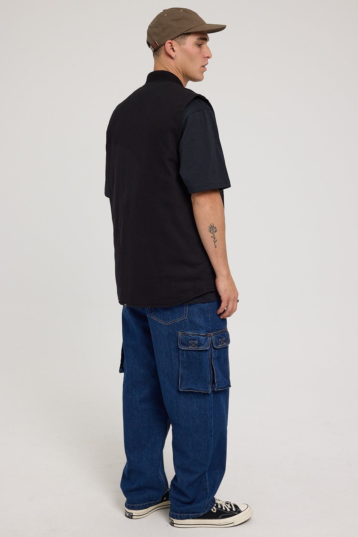 Thrills Big Slacker Denim Cargo Union Blue