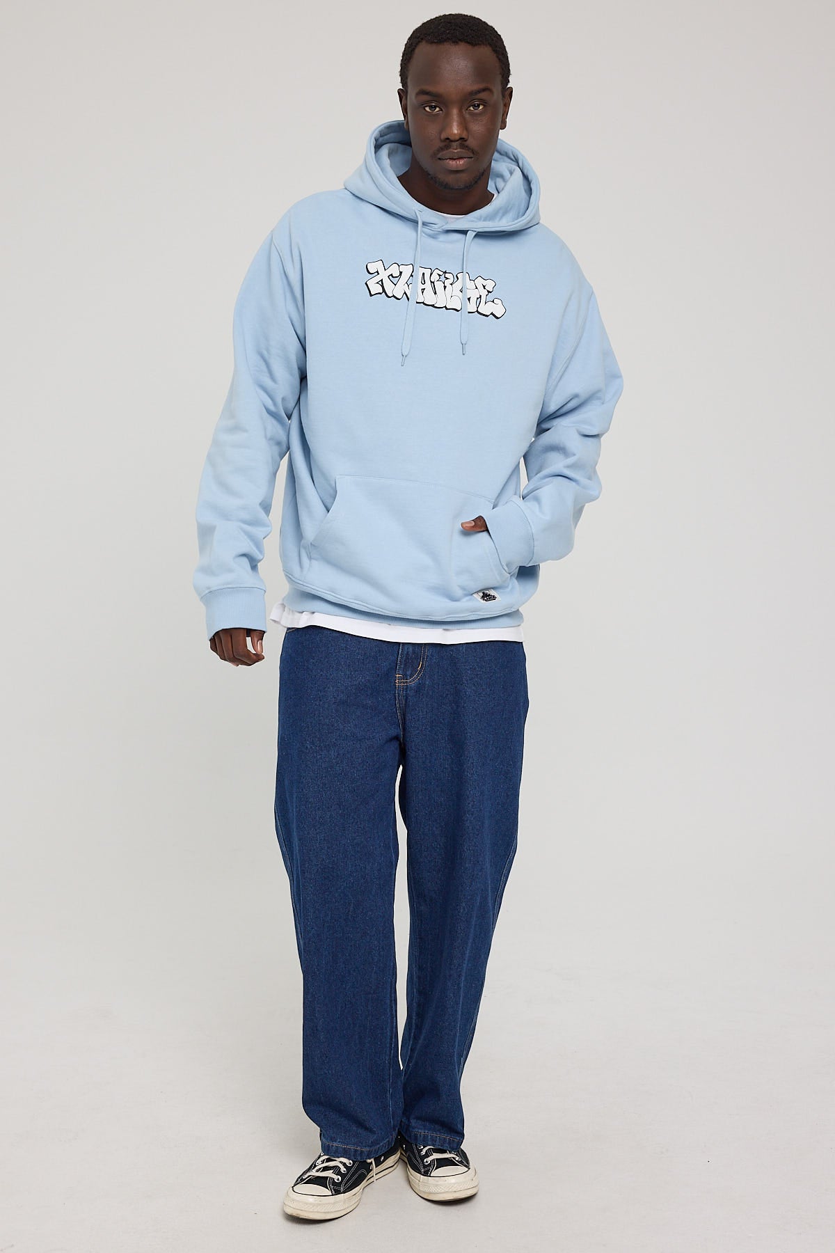 Xlarge Graff Fleece Hood Powder Blue