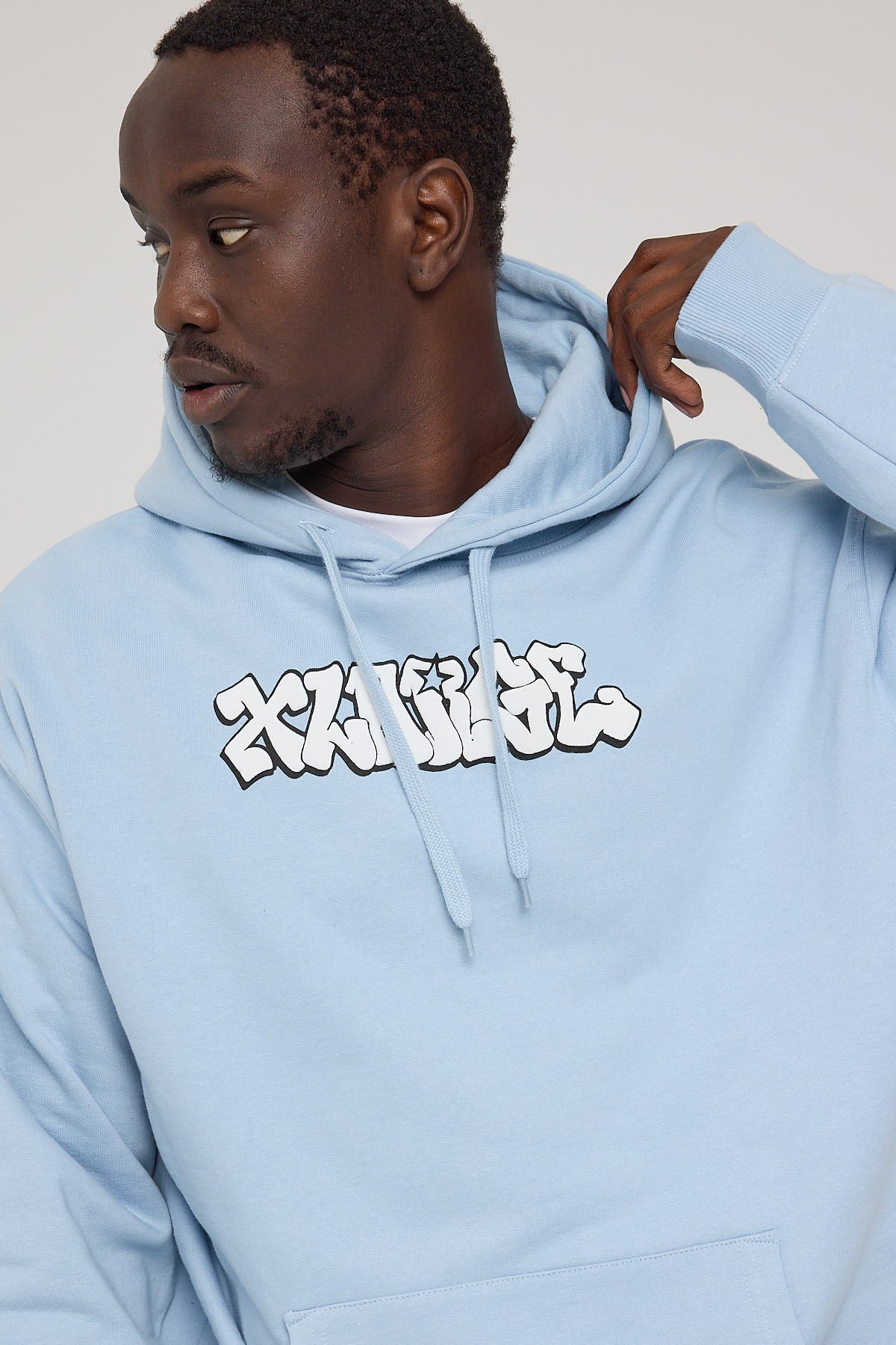 Xlarge Graff Fleece Hood Powder Blue