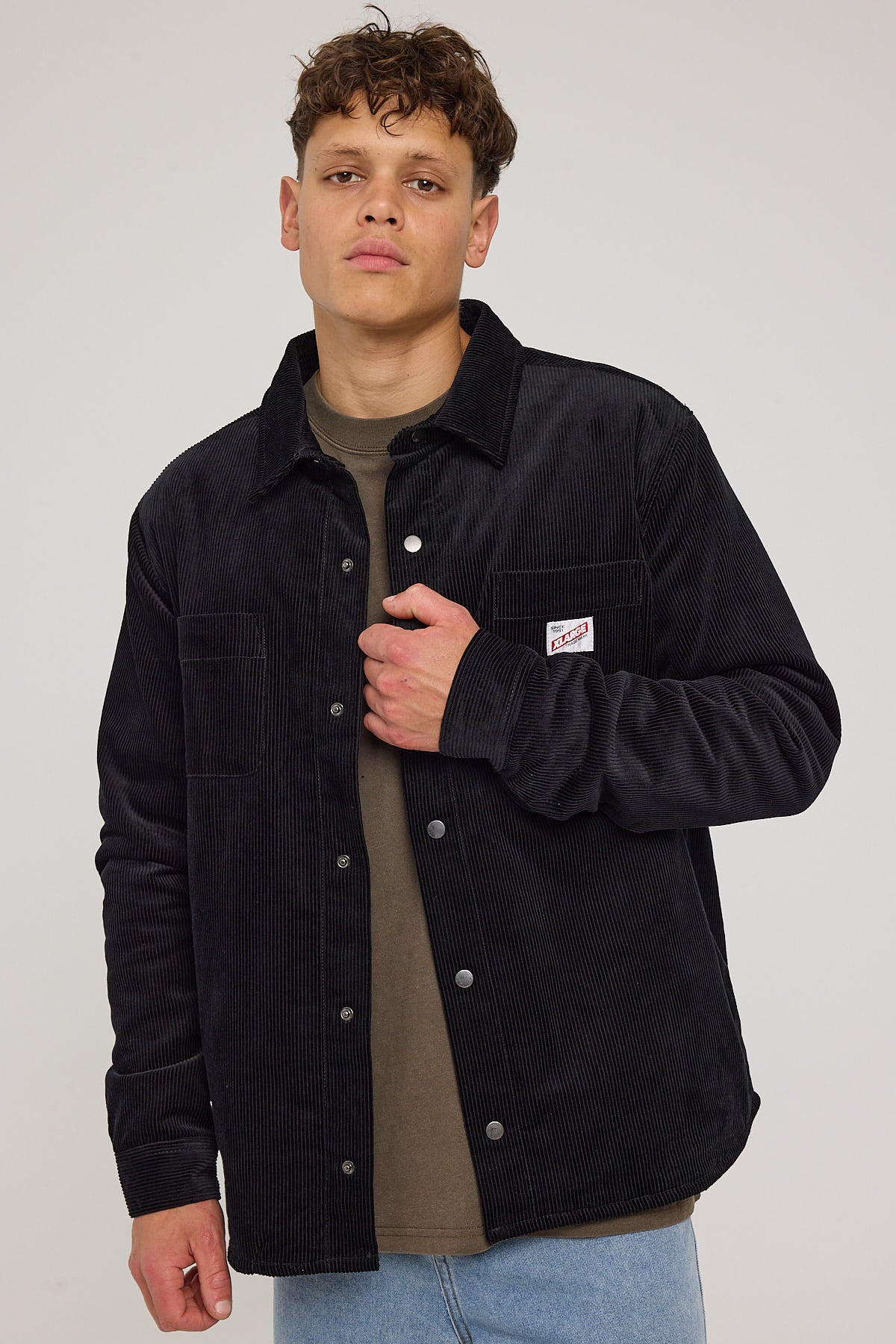 Xlarge Cord Quilted Overshirt Black