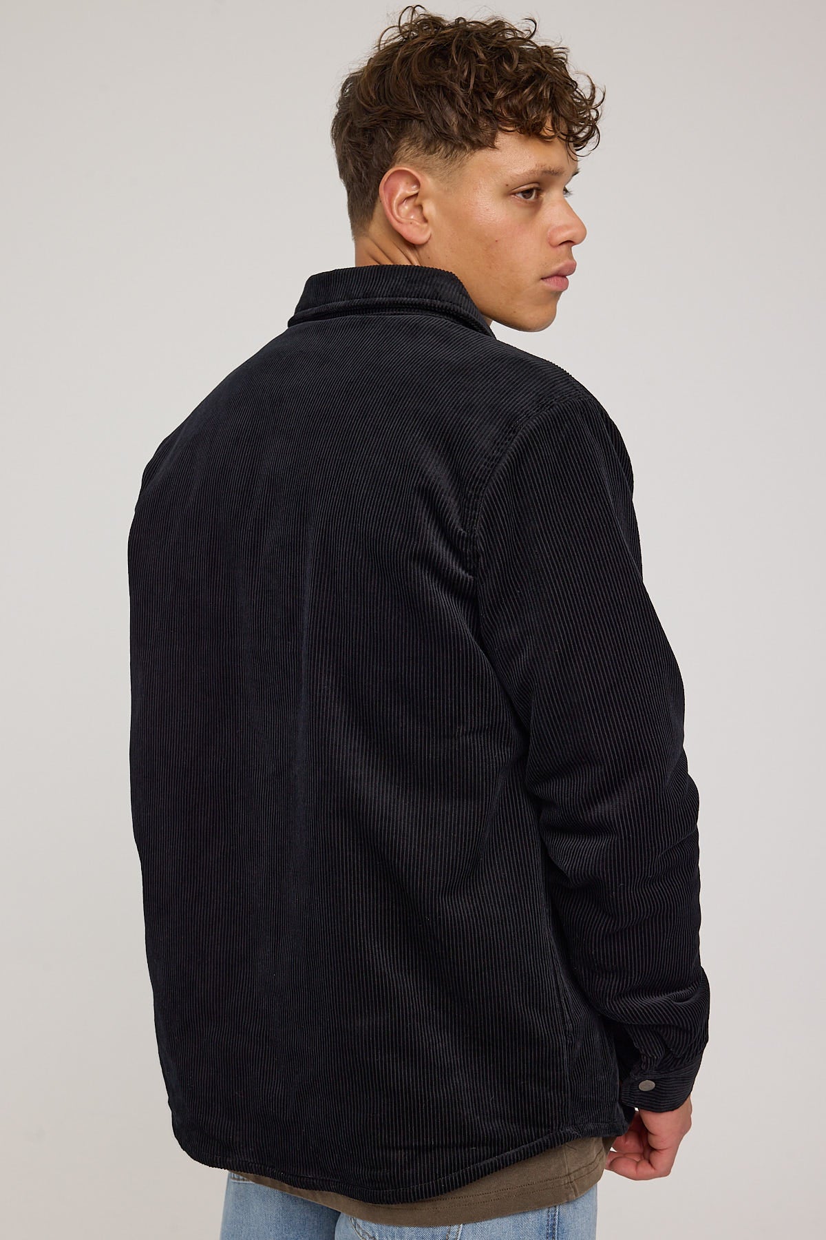 Xlarge Cord Quilted Overshirt Black