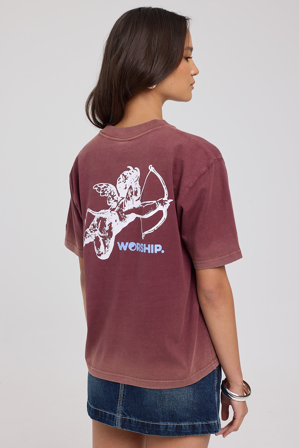 Worship Cherub Regular Fit Tee Vintage Wine