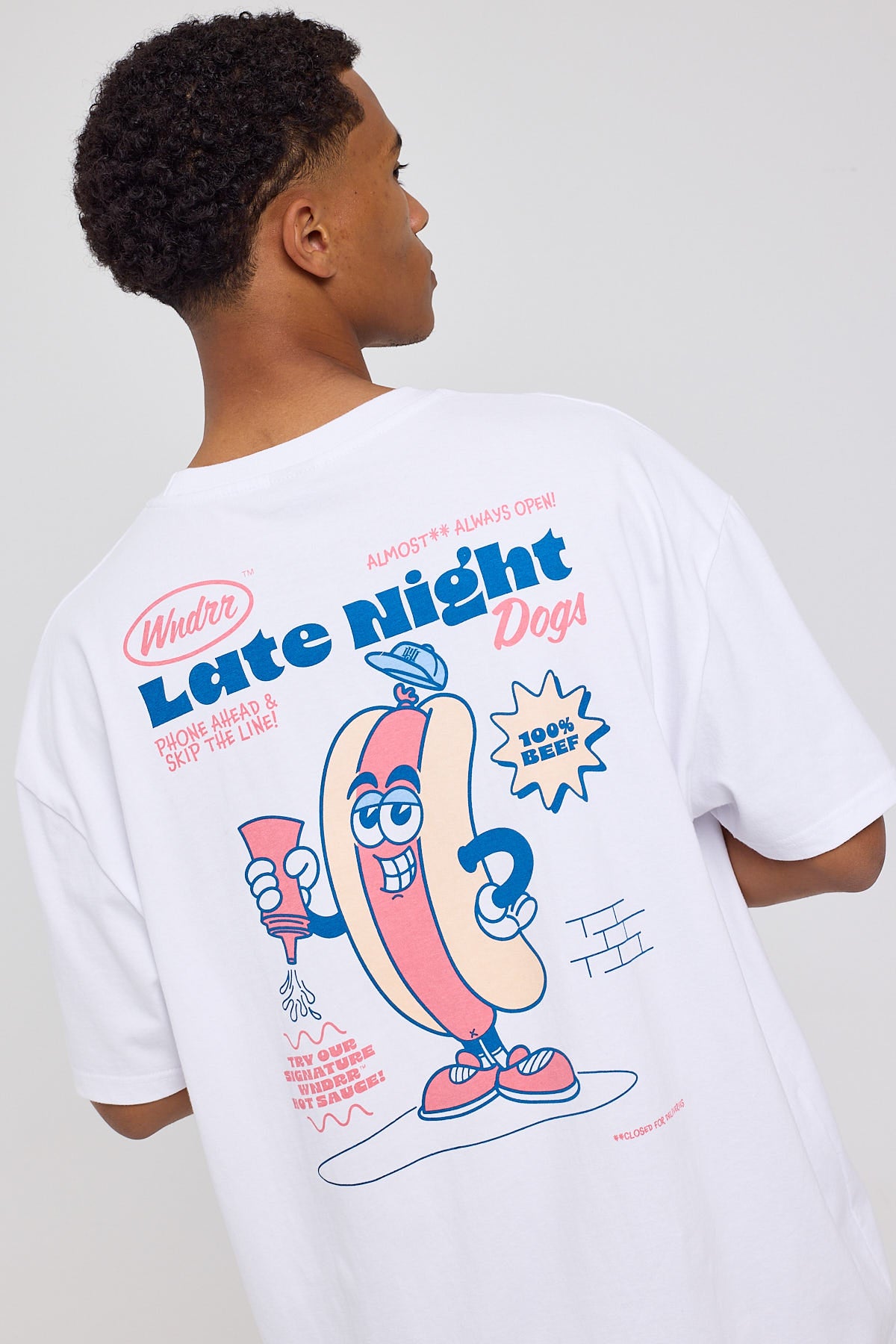 Wndrr Hot Dog Box Fit Tee White