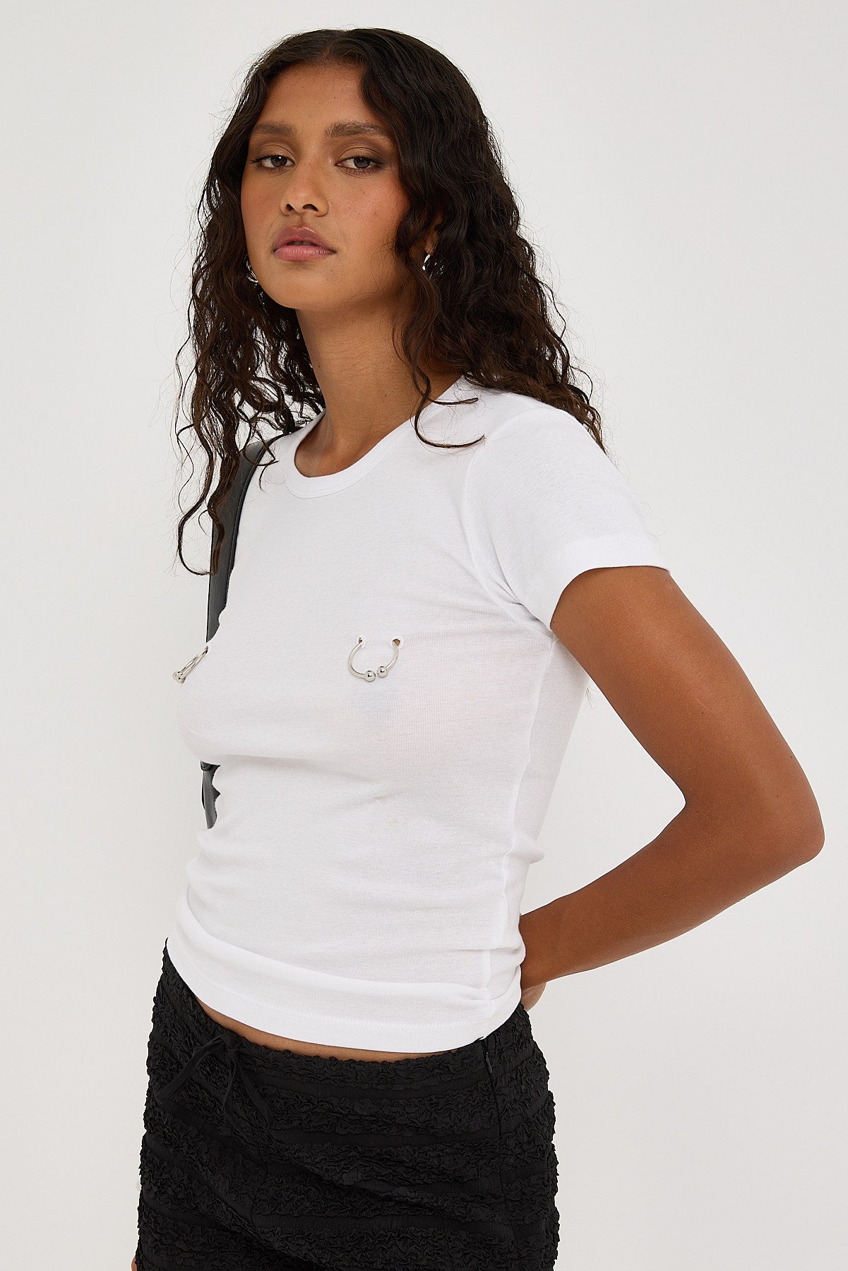 Basic Pleasure Mode Pierced Tee White