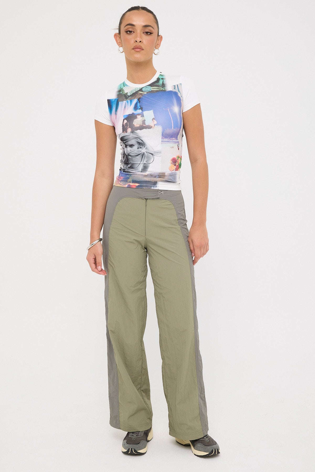 Basic Pleasure Mode Hook Panel Trousers Khaki