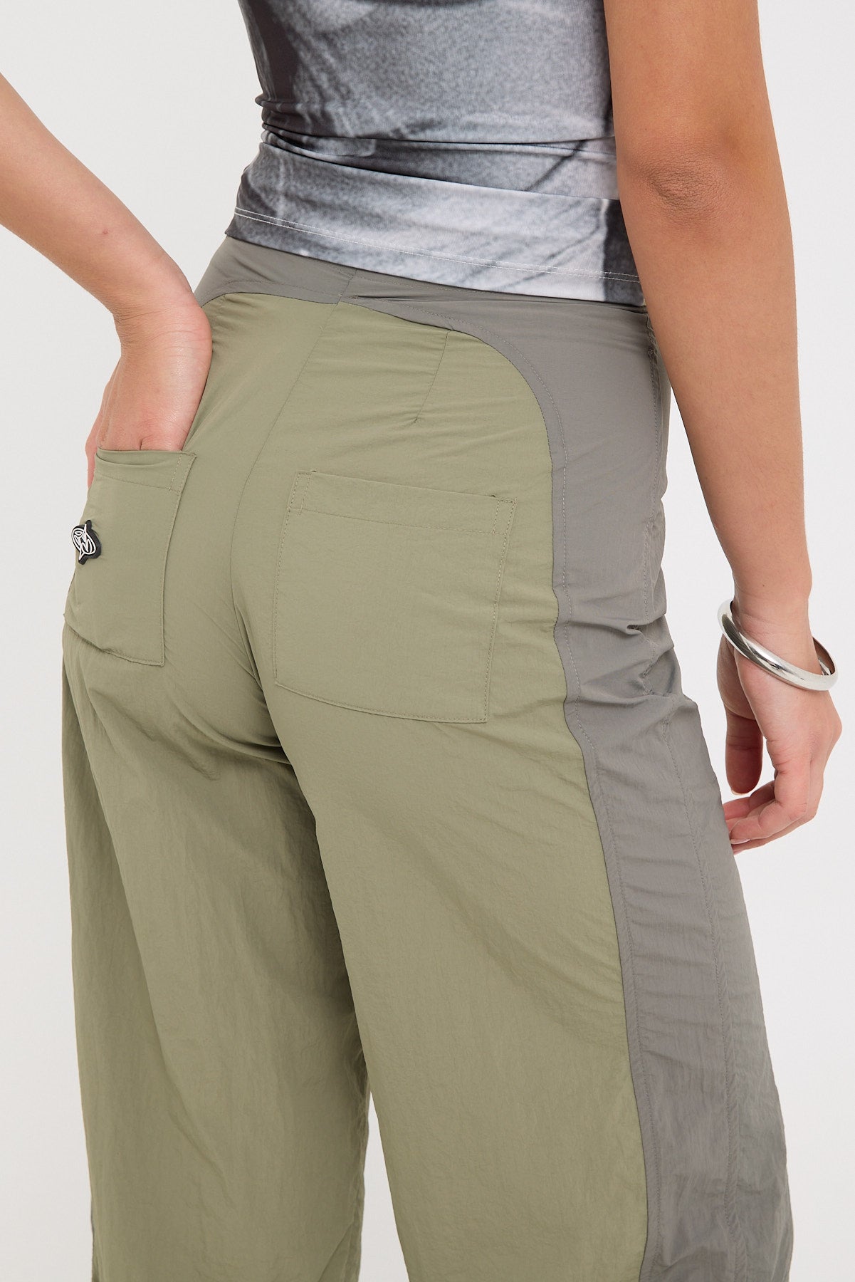 Basic Pleasure Mode Hook Panel Trousers Khaki