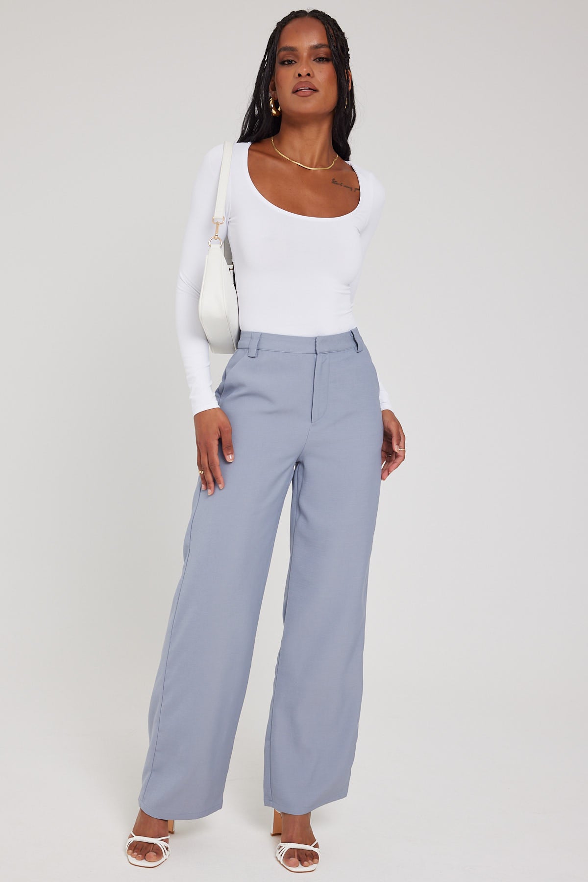 Perfect Stranger Faye High Rise Tailored Pant Slate Blue – Universal Store