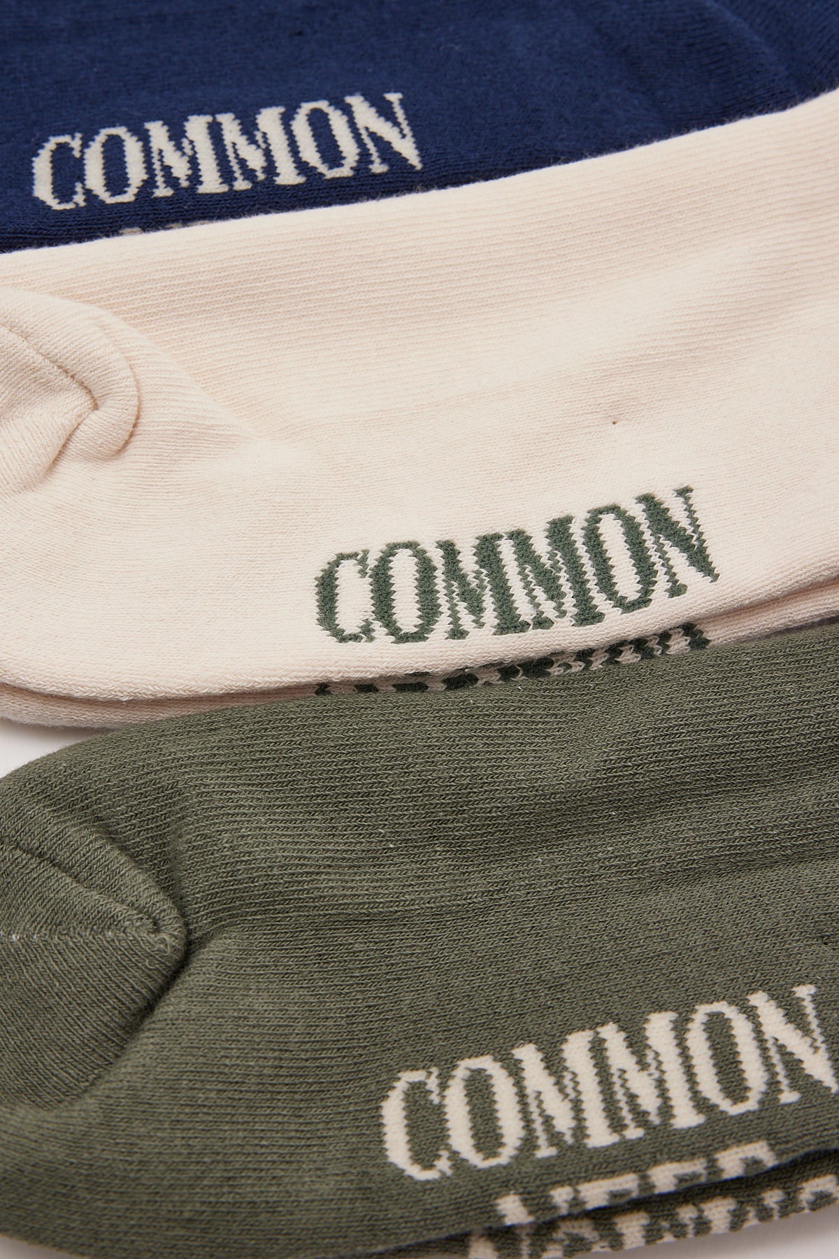 Common Need Basic Crew Sock 3 Pack Ecru/Sage/Navy