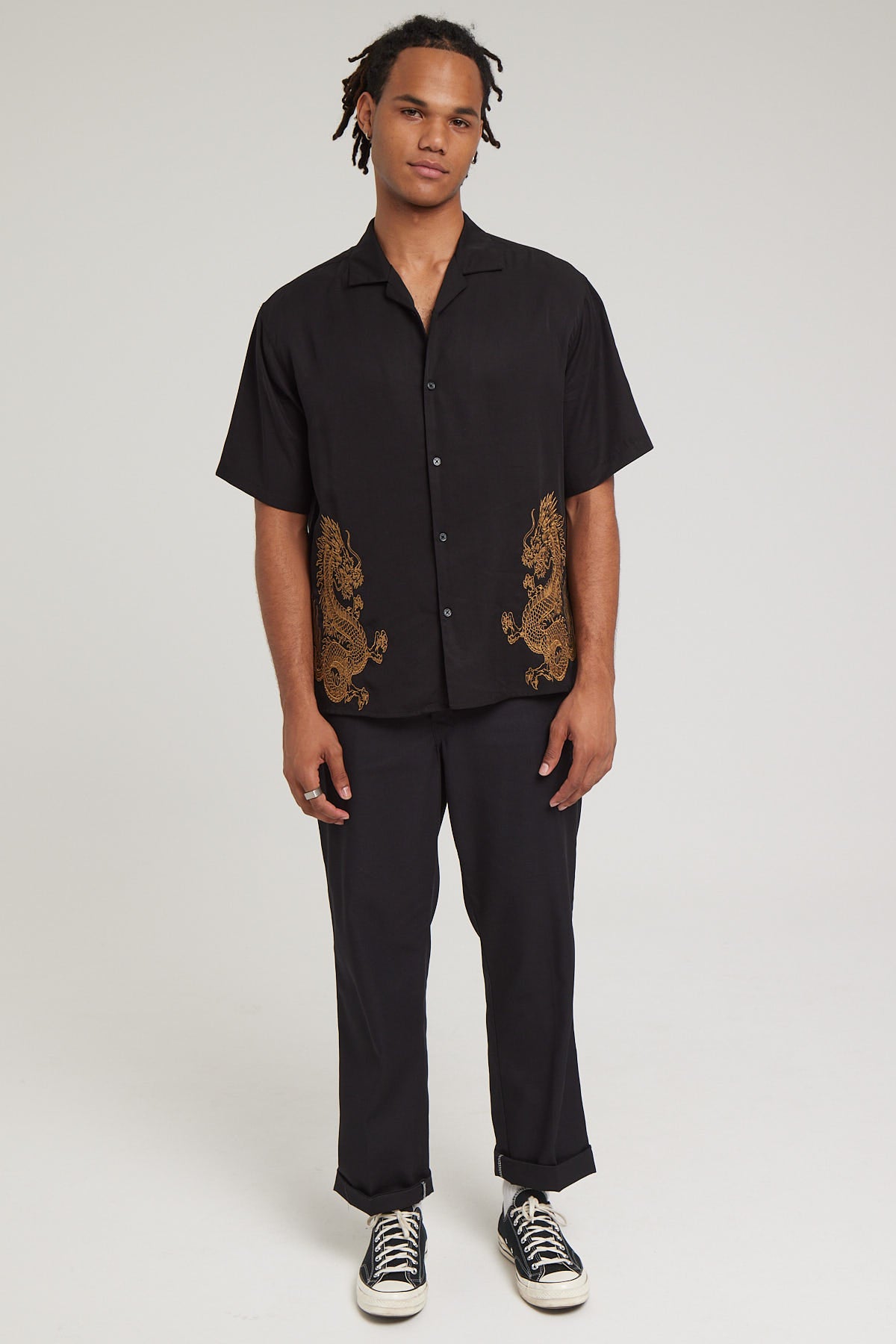 Neovision Ryu Embroidered Resort Shirt Black – Universal Store