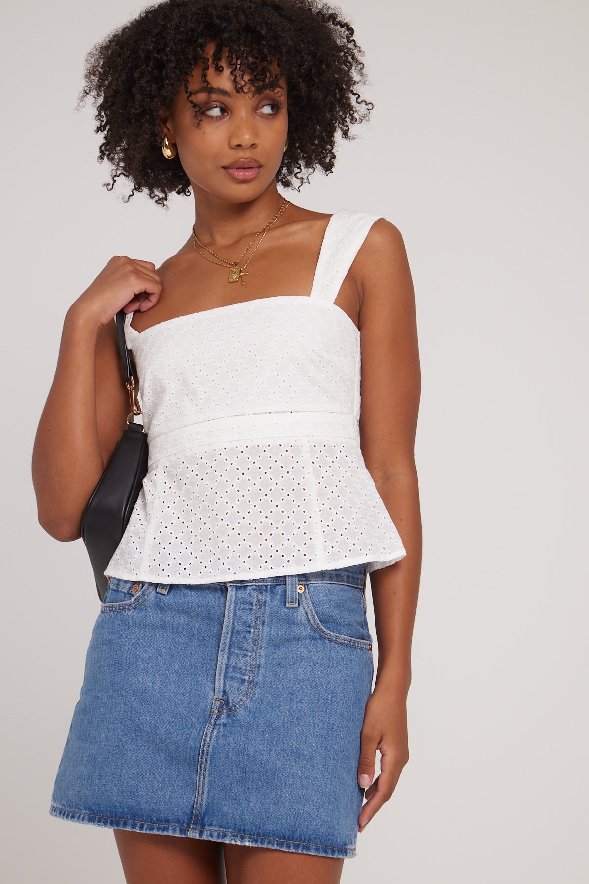 Perfect Stranger Louise Broderie Top White