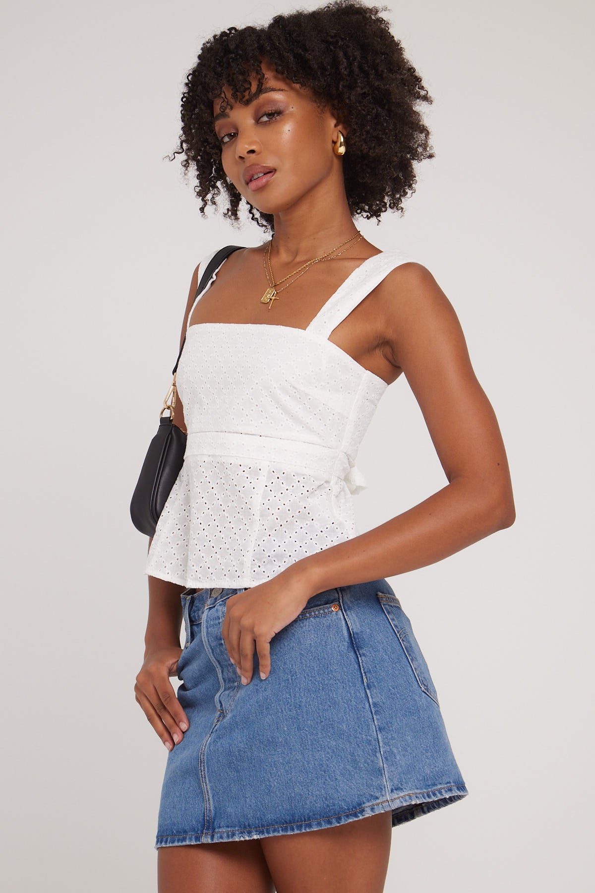 Perfect Stranger Louise Broderie Top White