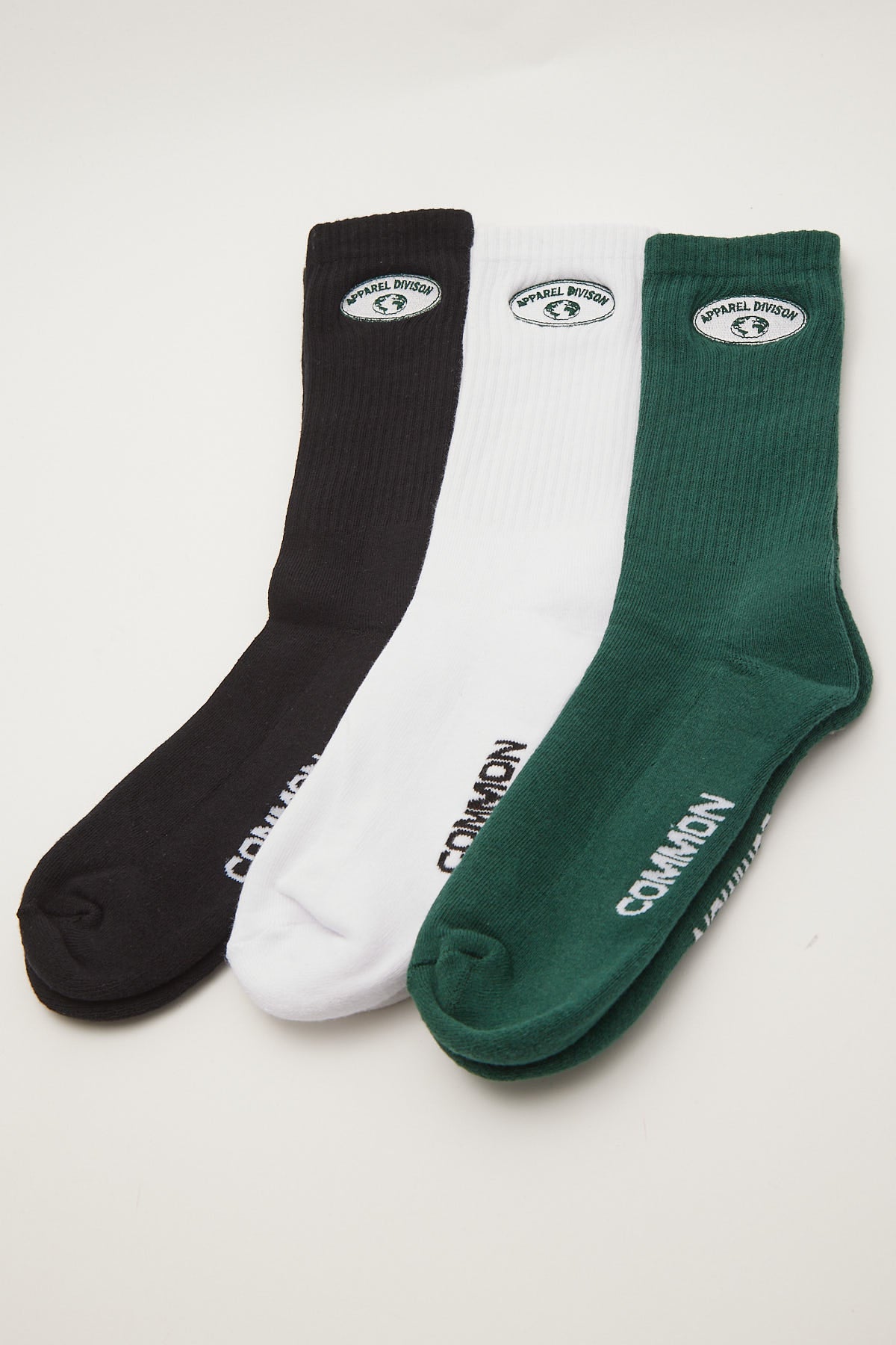 Common Need Global Sock 3 Pack Black/Green/White