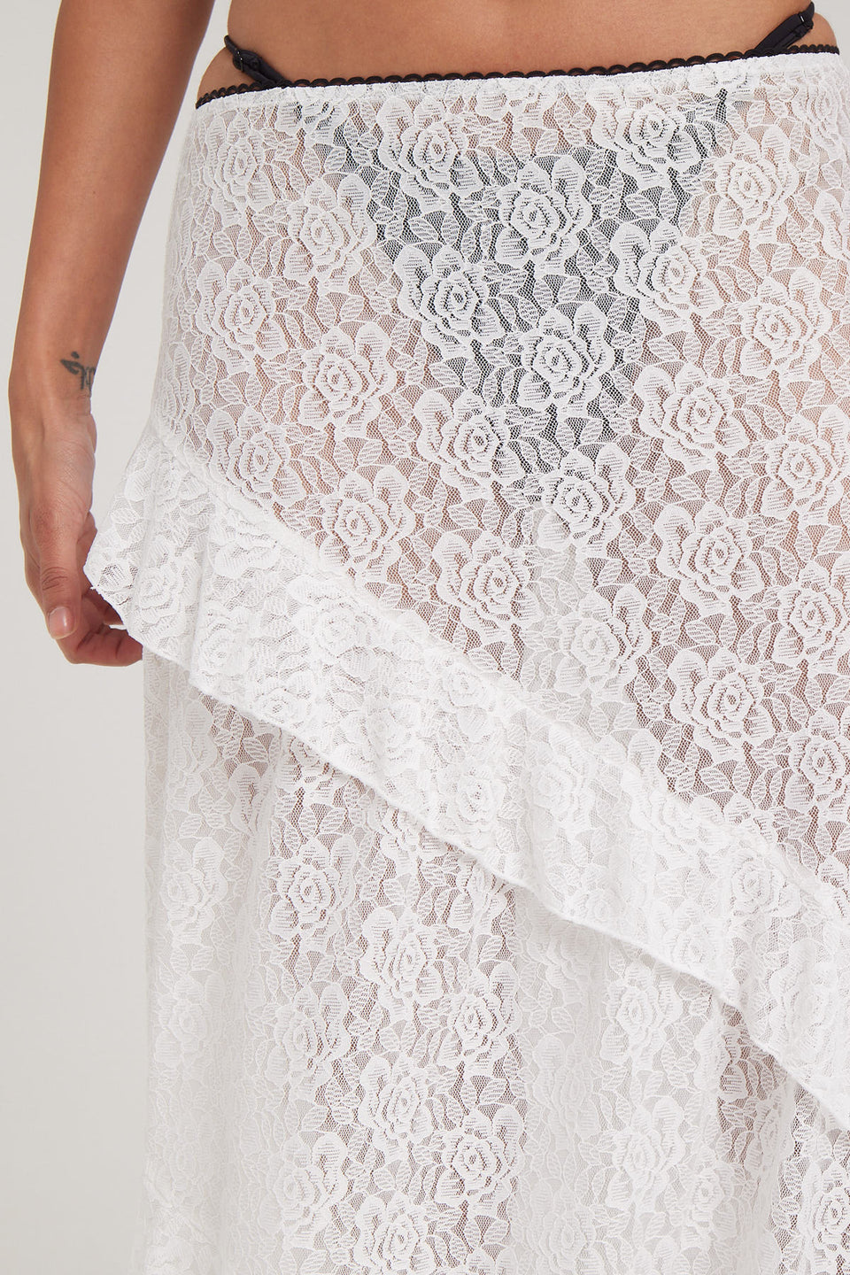 Luck & Trouble Sheer Lace Midi Skirt White – Universal Store