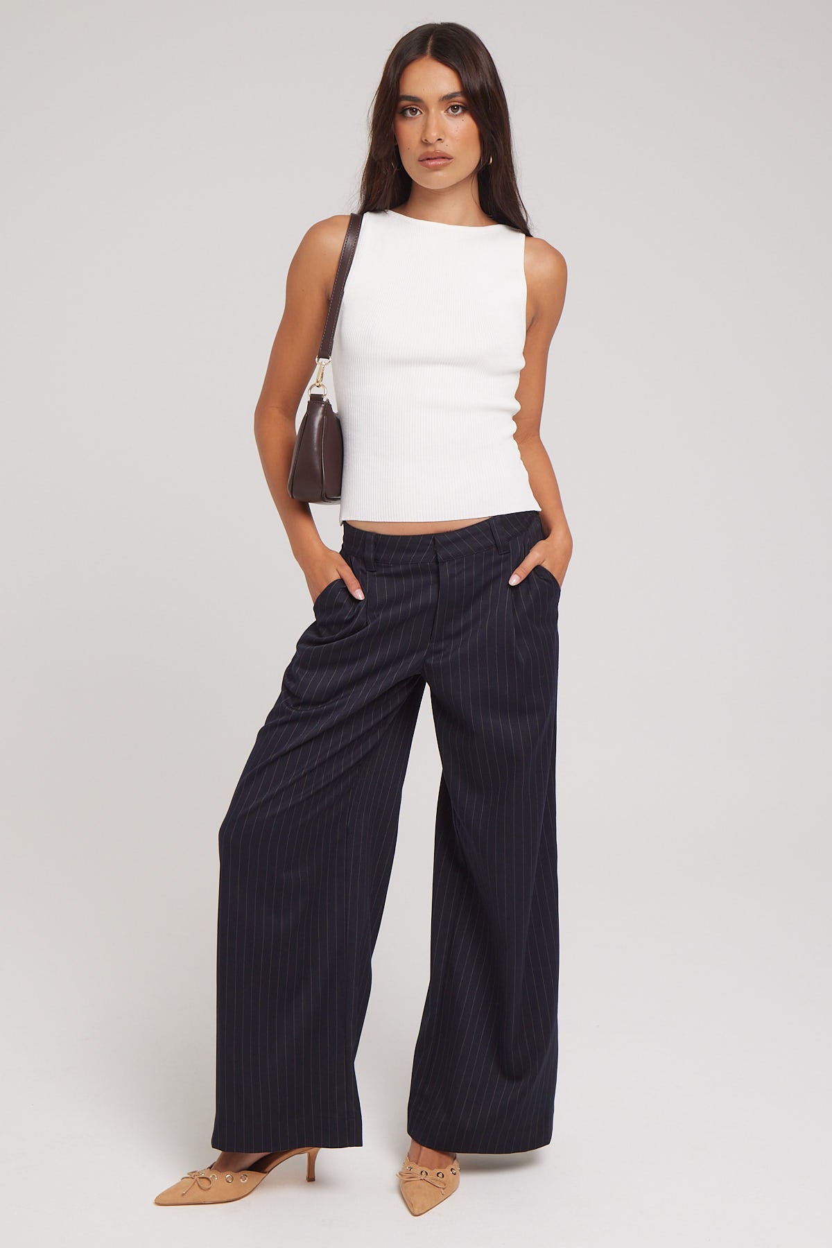 Luck & Trouble Soraya Pinstripe Wide Pant Navy Stripe – Universal Store