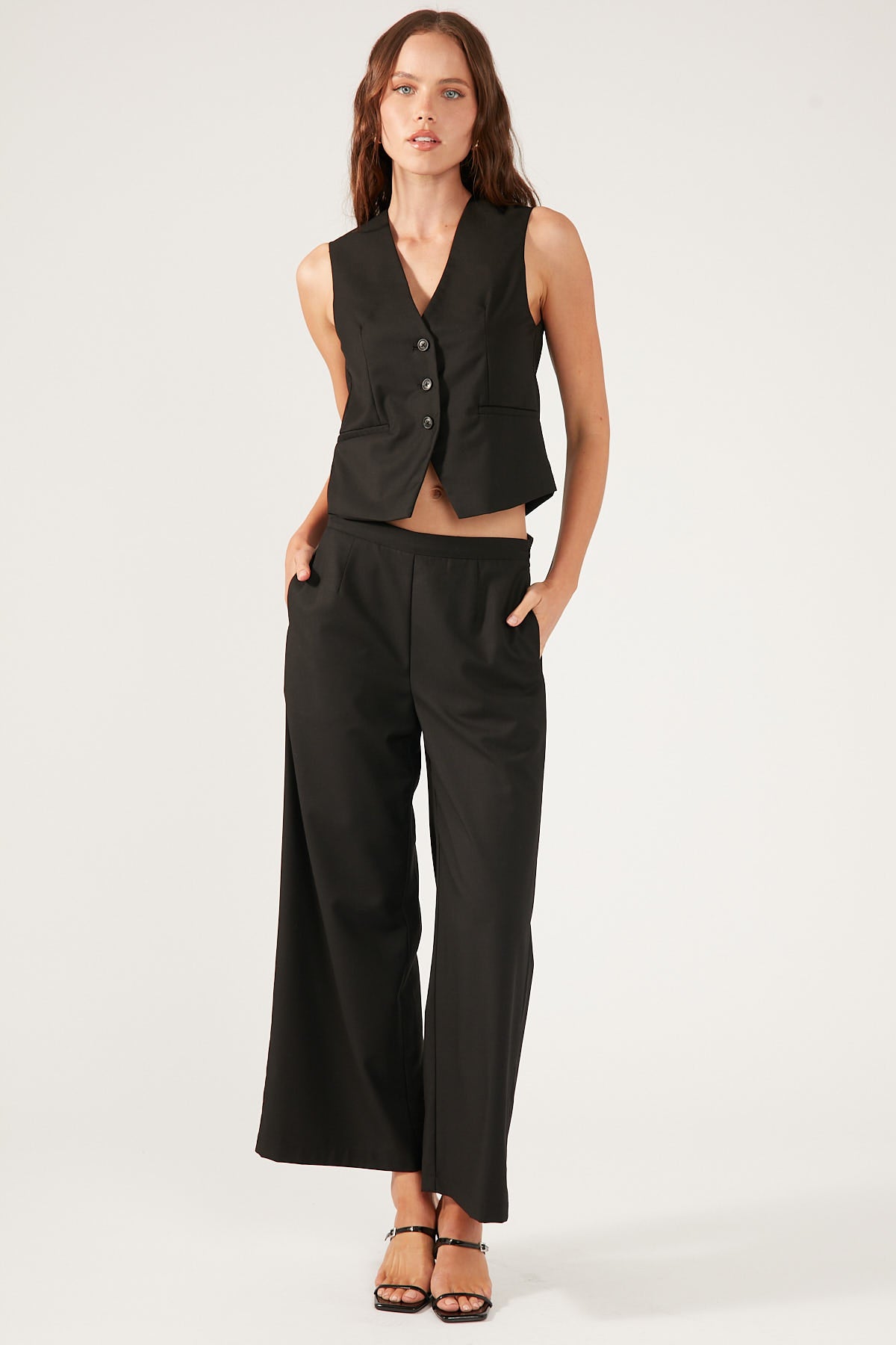 Perfect Stranger Maeve Relaxed Tailored Vest Black