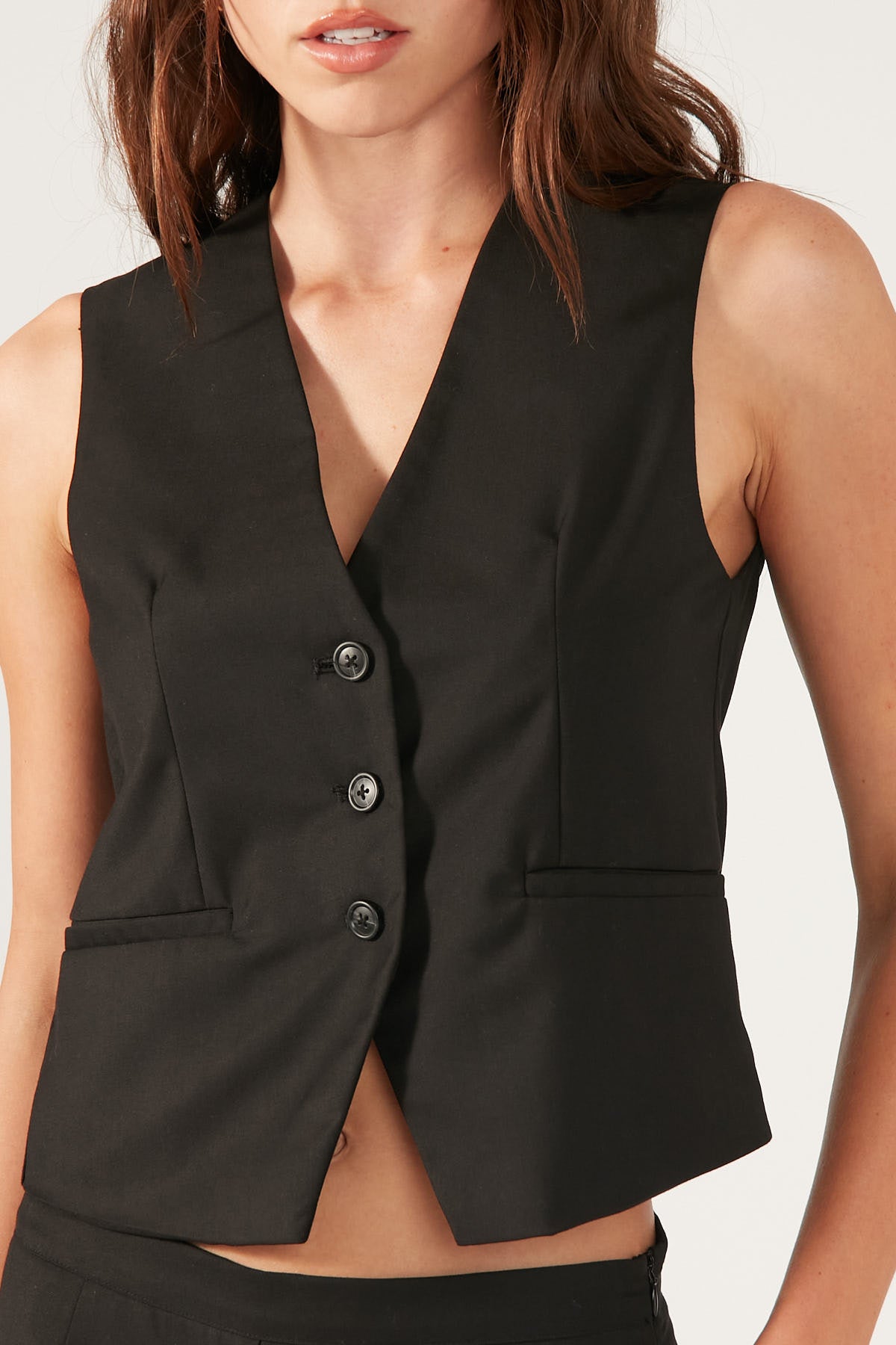 Perfect Stranger Maeve Relaxed Tailored Vest Black