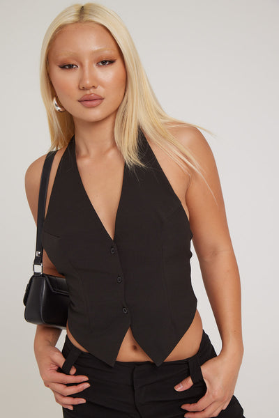 V-Strap Halter Crop Top – Old Skool Boutique