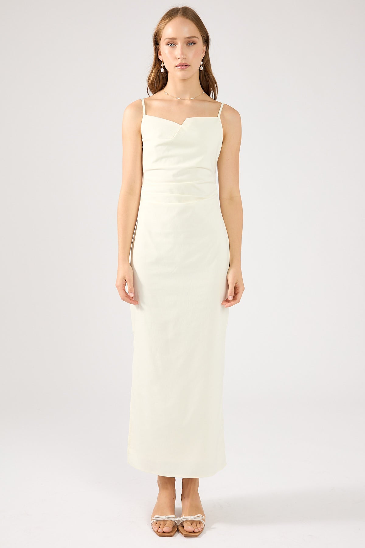 Perfect Stranger Arena Tucked Midi Dress Cream