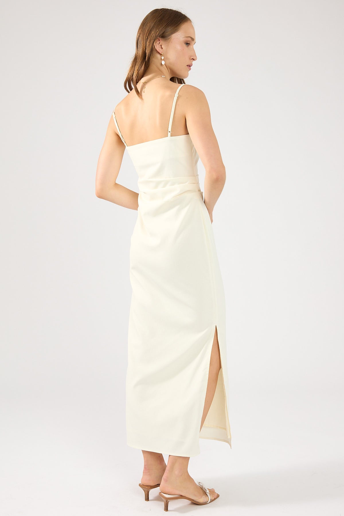 Perfect Stranger Arena Tucked Midi Dress Cream