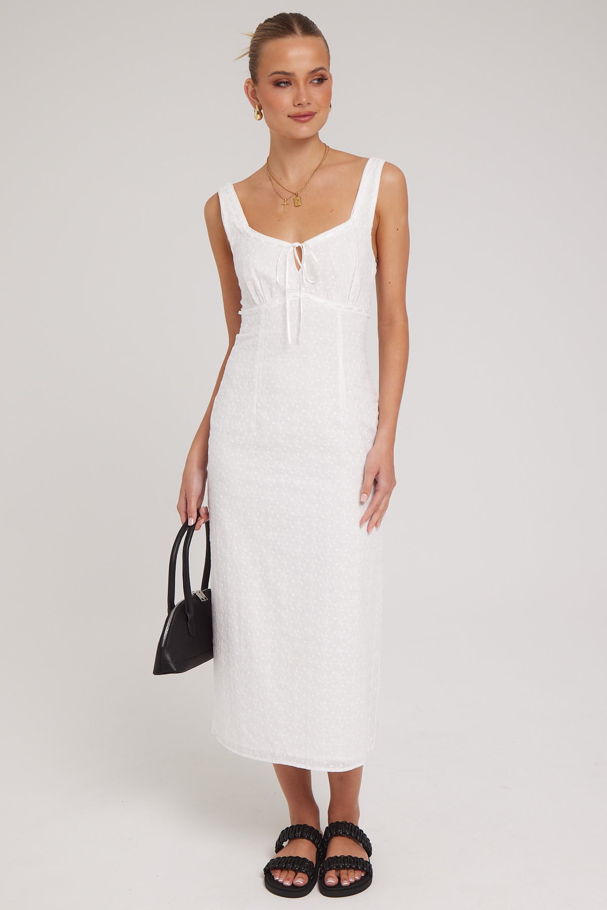 Luck & Trouble Lumina Broderie Midi Dress White – Universal Store