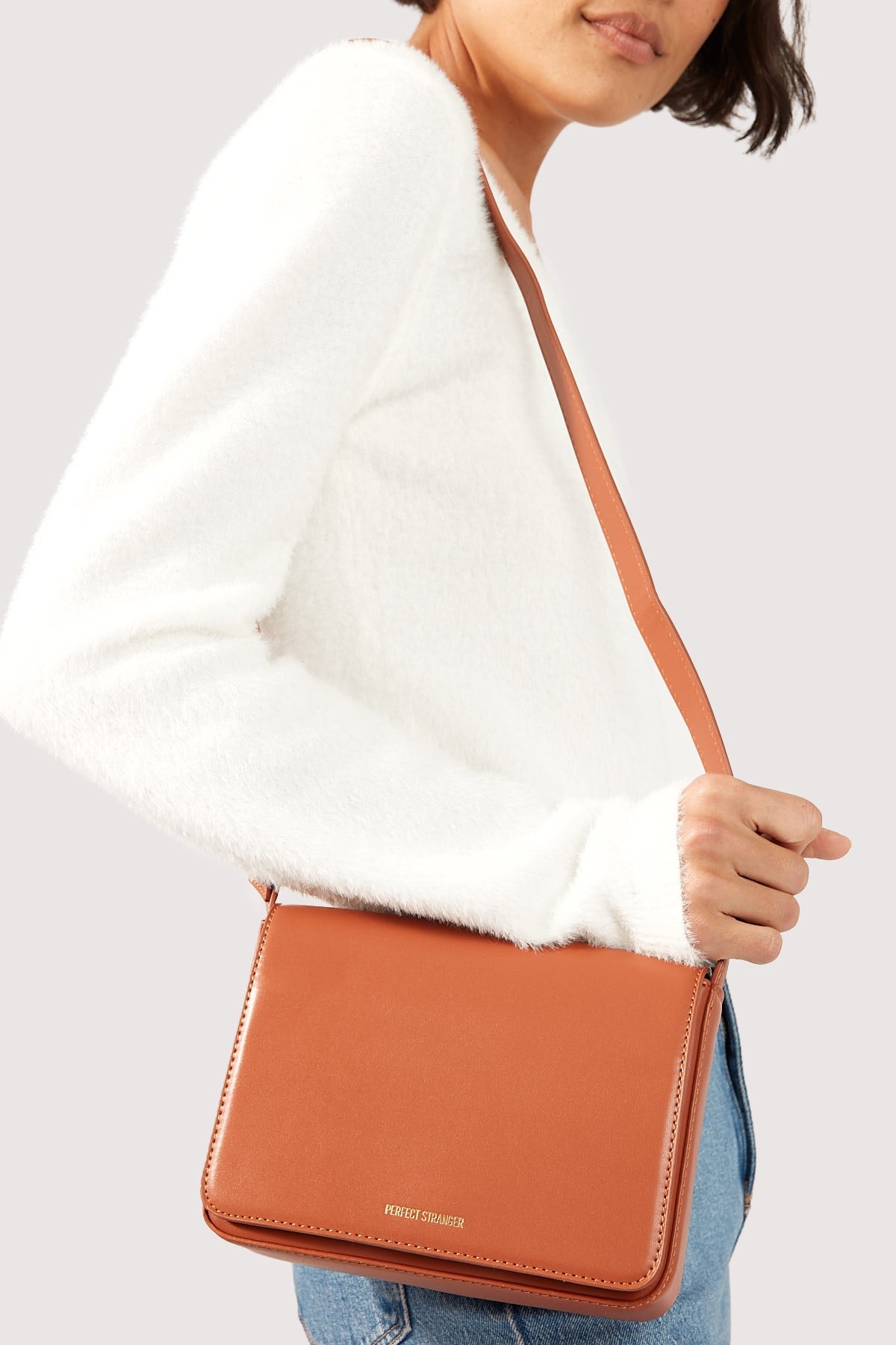 Perfect Stranger Frankie Square Shoulder Bag Tan