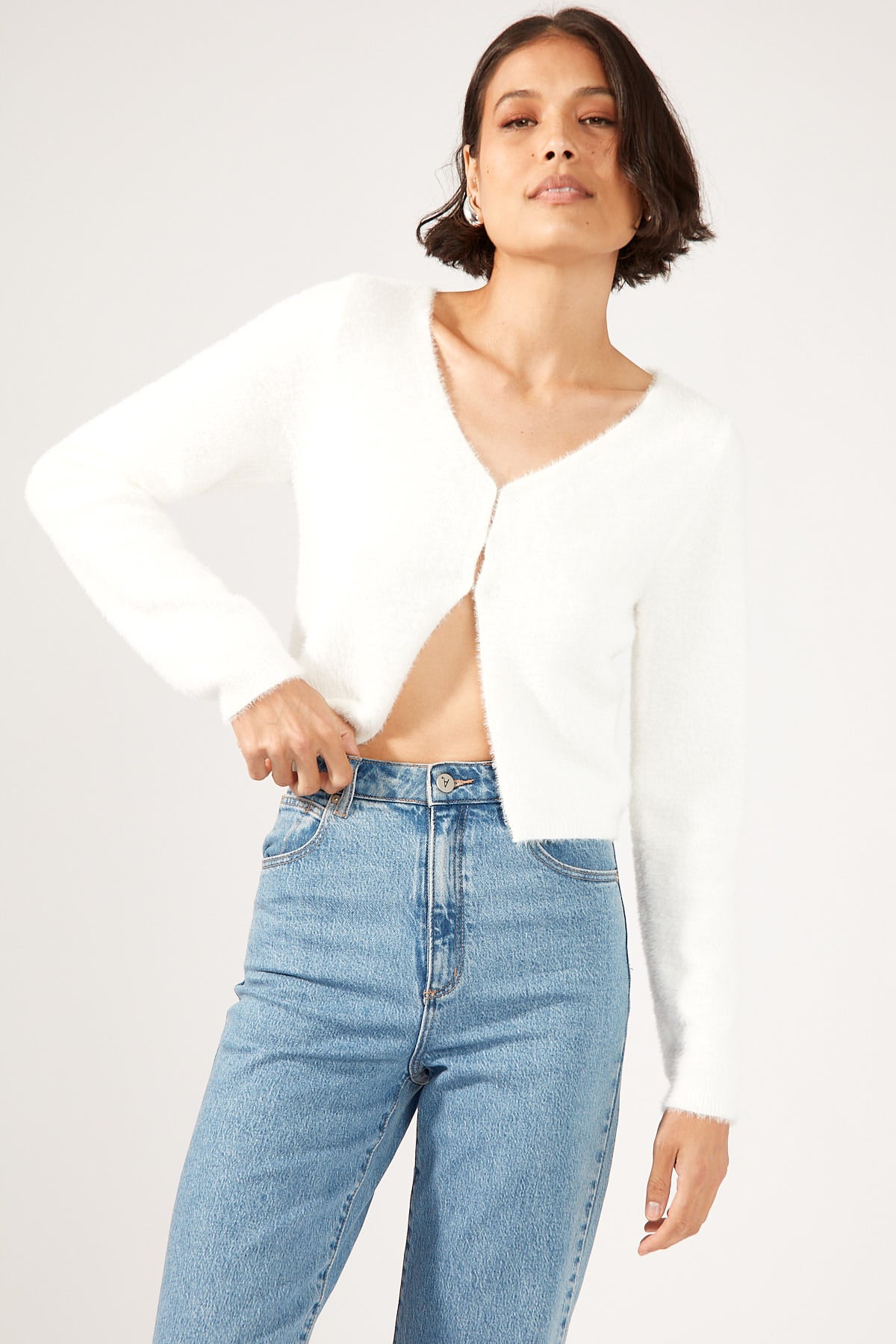 Perfect Stranger Silkie Cardigan White